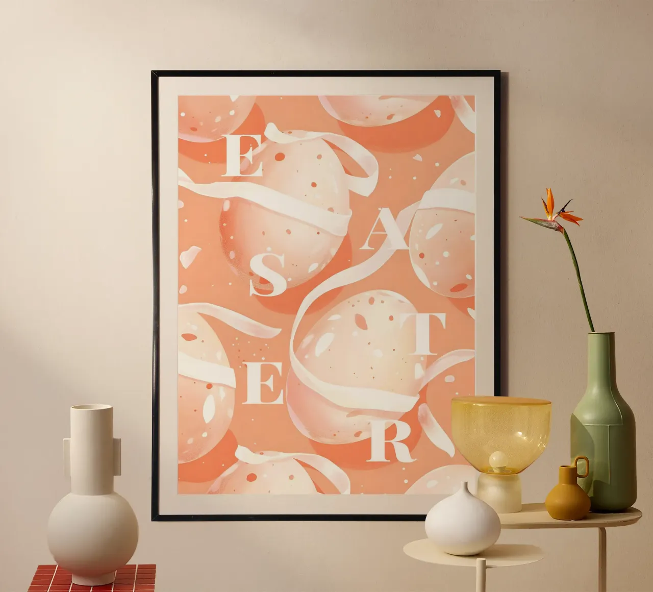 Happy Easter No 16 poster con telaio in plastica da treechild