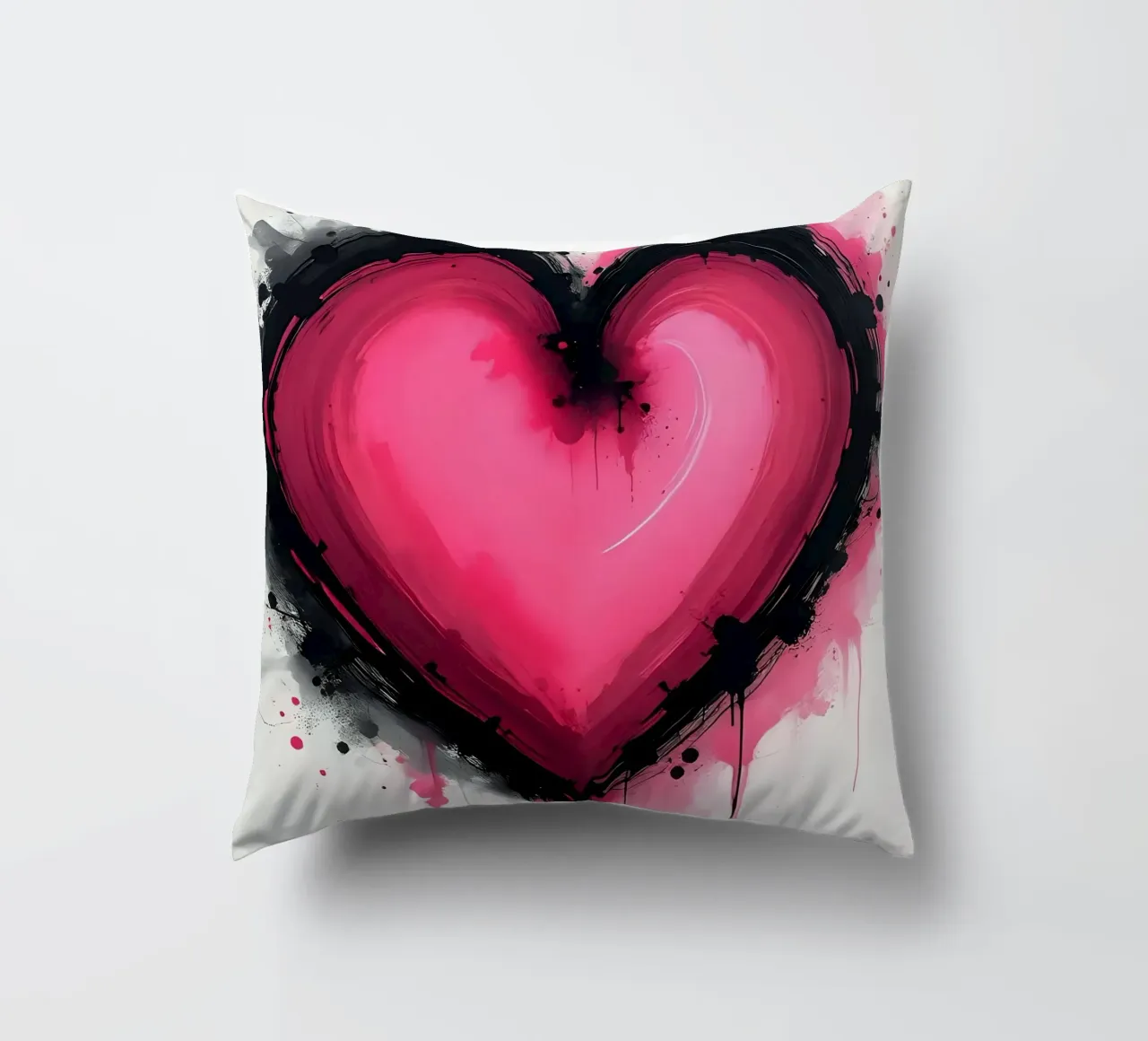 cuore_rosa_nero_3 cuscino da Pink- und LoveArt by LK