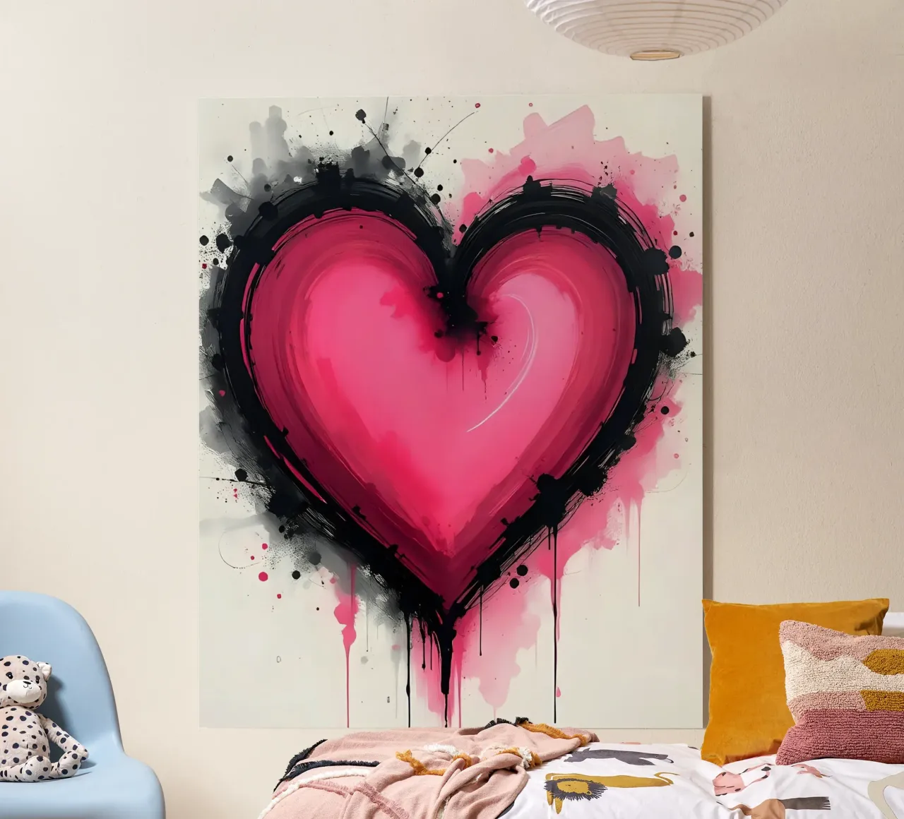 cuore_rosa_nero_3 plexiglass da Pink- und LoveArt by LK
