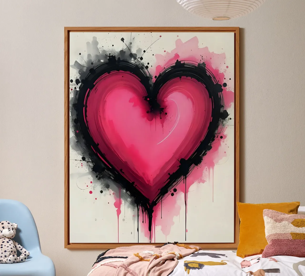 cuore_rosa_nero_3 alluminio dibond da Pink- und LoveArt by LK