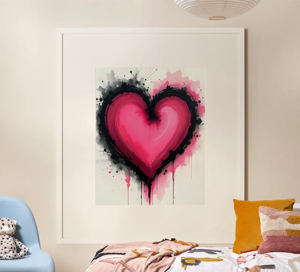 cuore_rosa_nero_3 poster da Pink- und LoveArt by LK