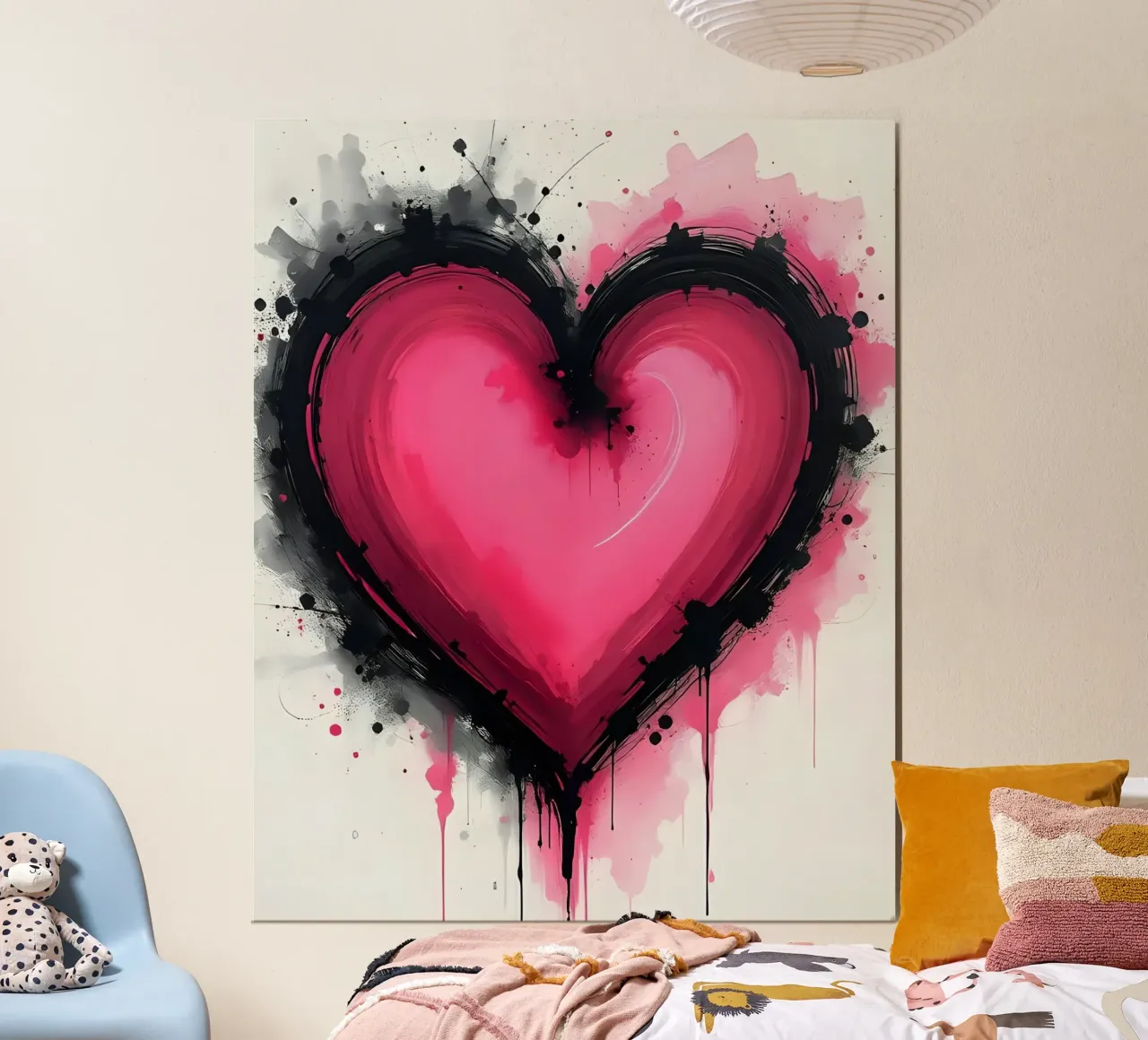 cuore_rosa_nero_3 carta hahnemühle da Pink- und LoveArt by LK