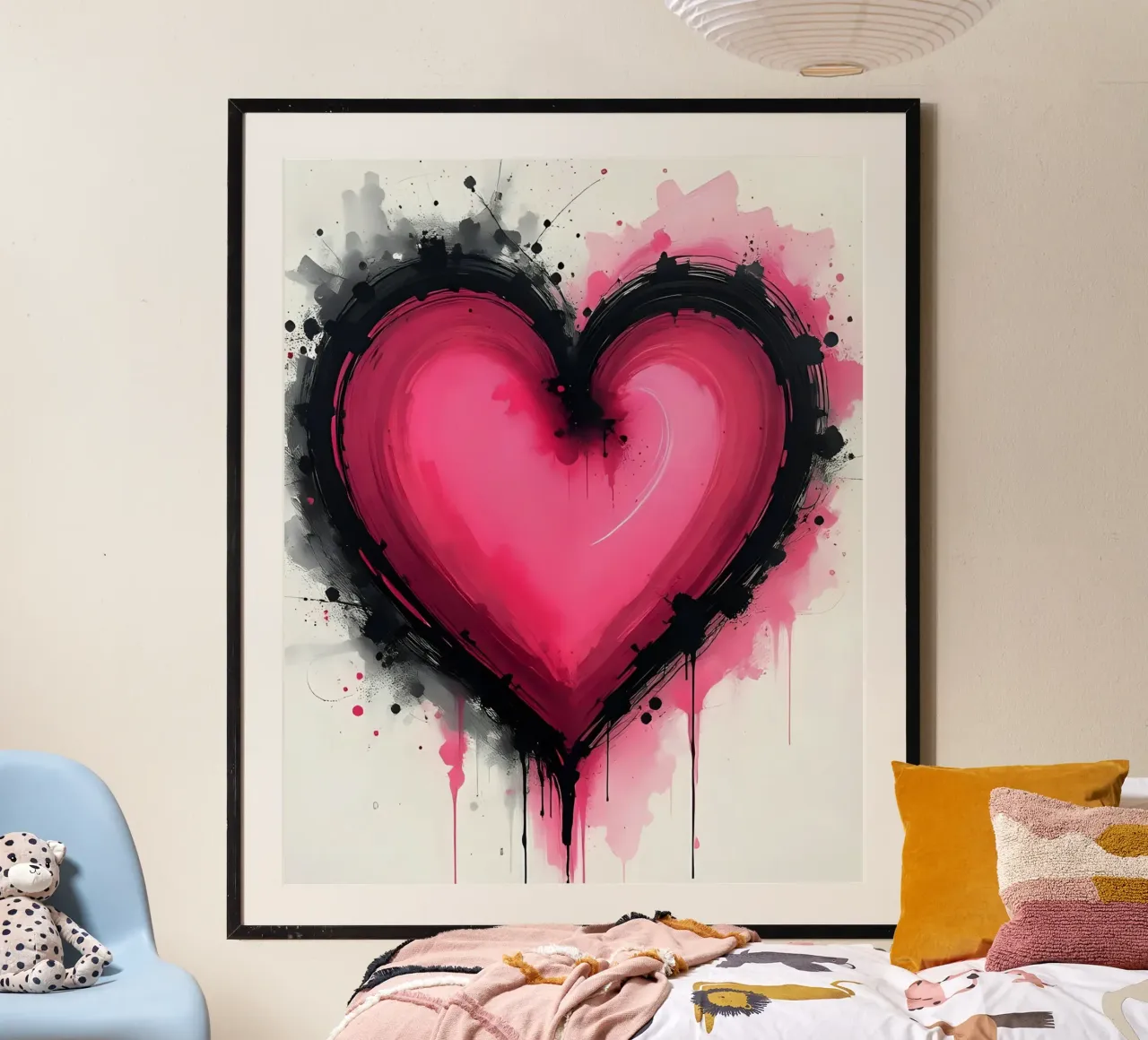 cuore_rosa_nero_3 poster da Pink- und LoveArt by LK