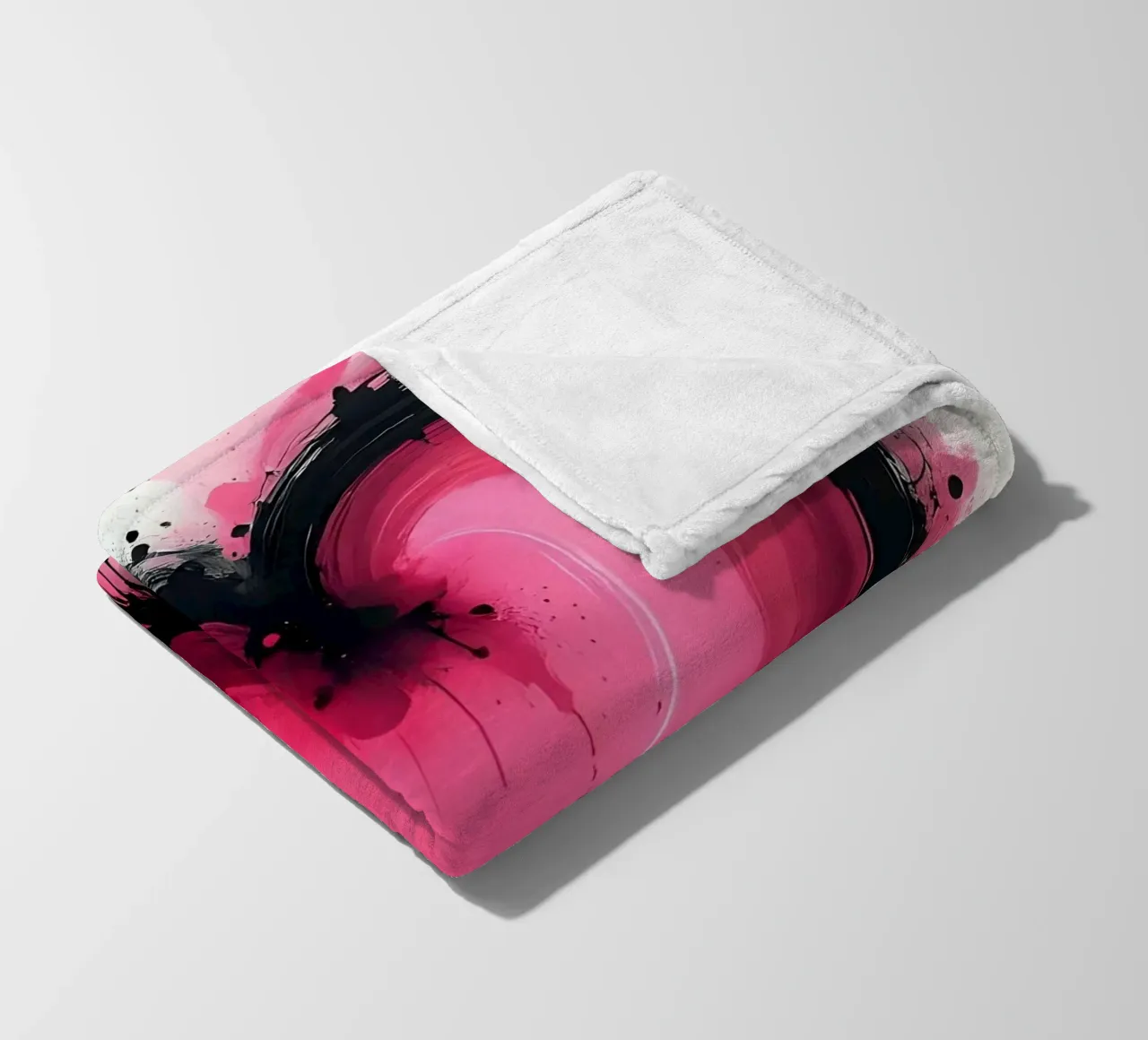 cuore_rosa_nero_3 coperta in pile da Pink- und LoveArt by LK