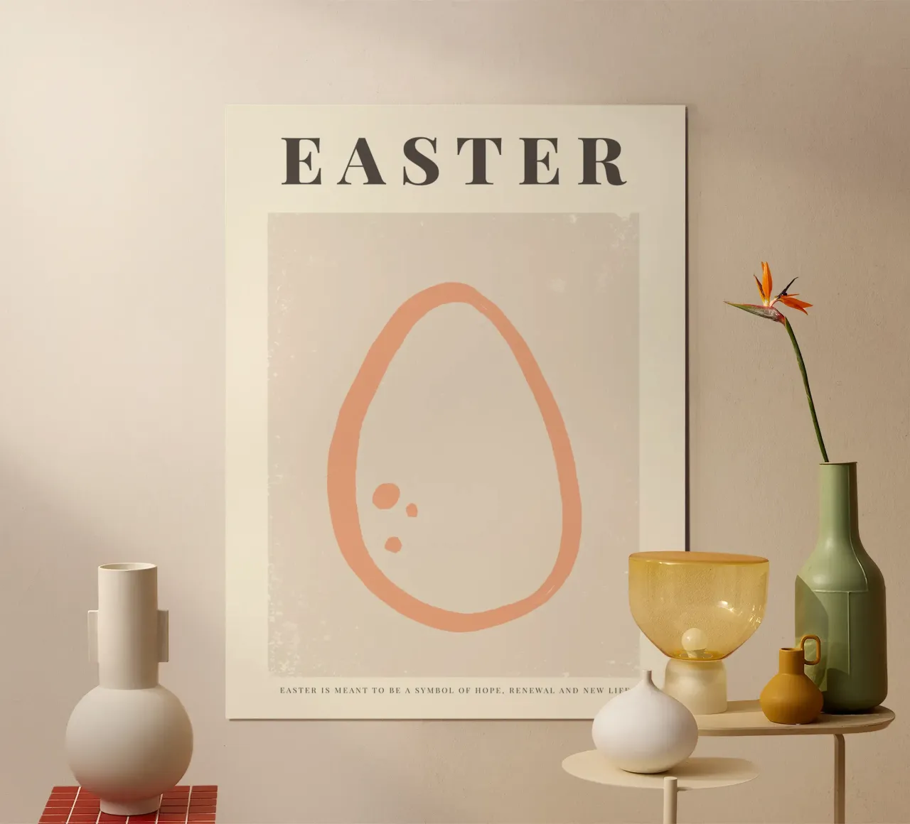 Happy Easter No 18 poster con telaio in alluminio da treechild