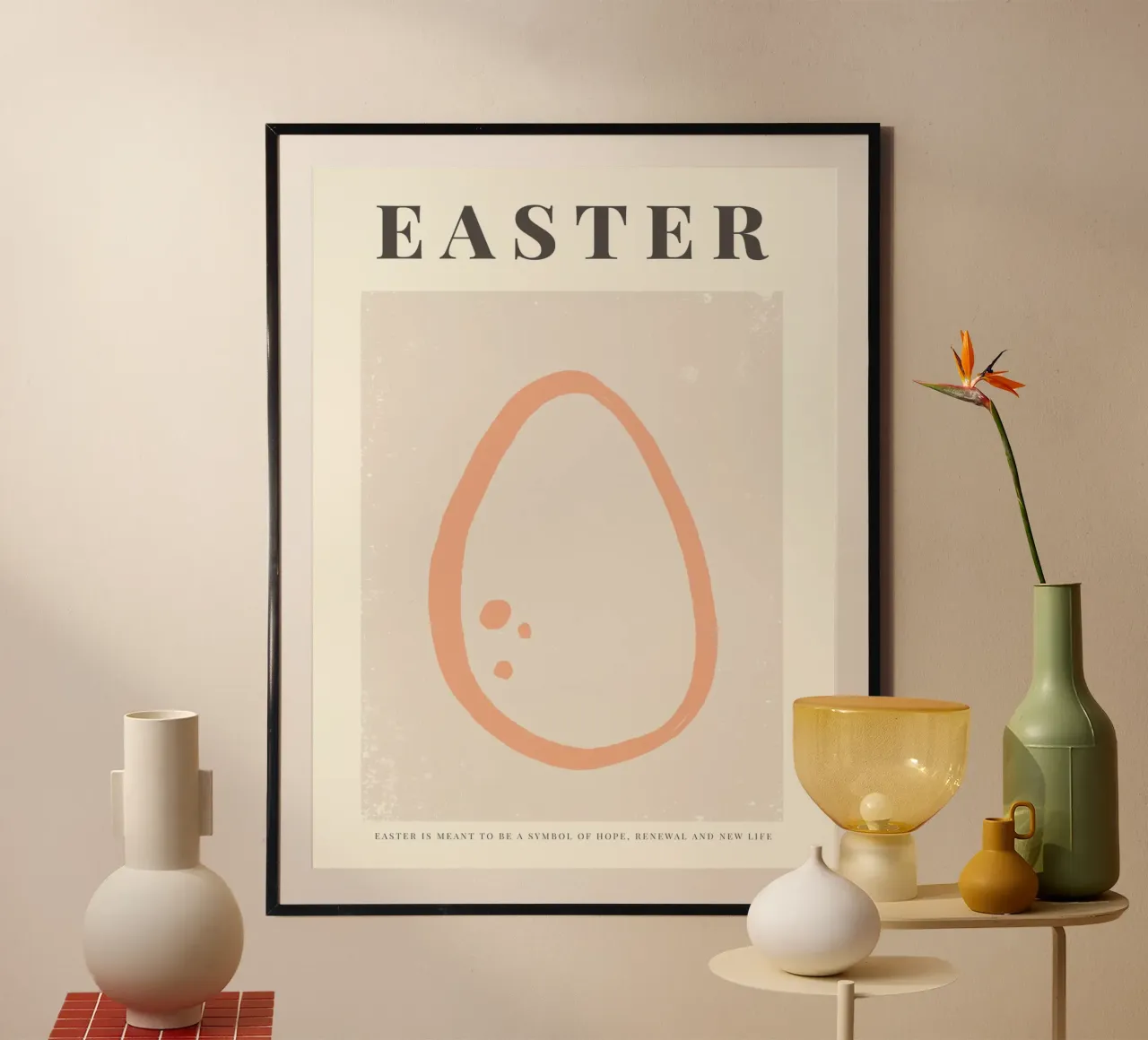 Happy Easter No 18 poster con telaio in alluminio da treechild