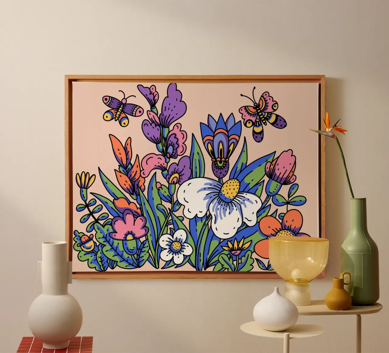 Fiori selvatici tela con Cornice a cassetta da Mohs