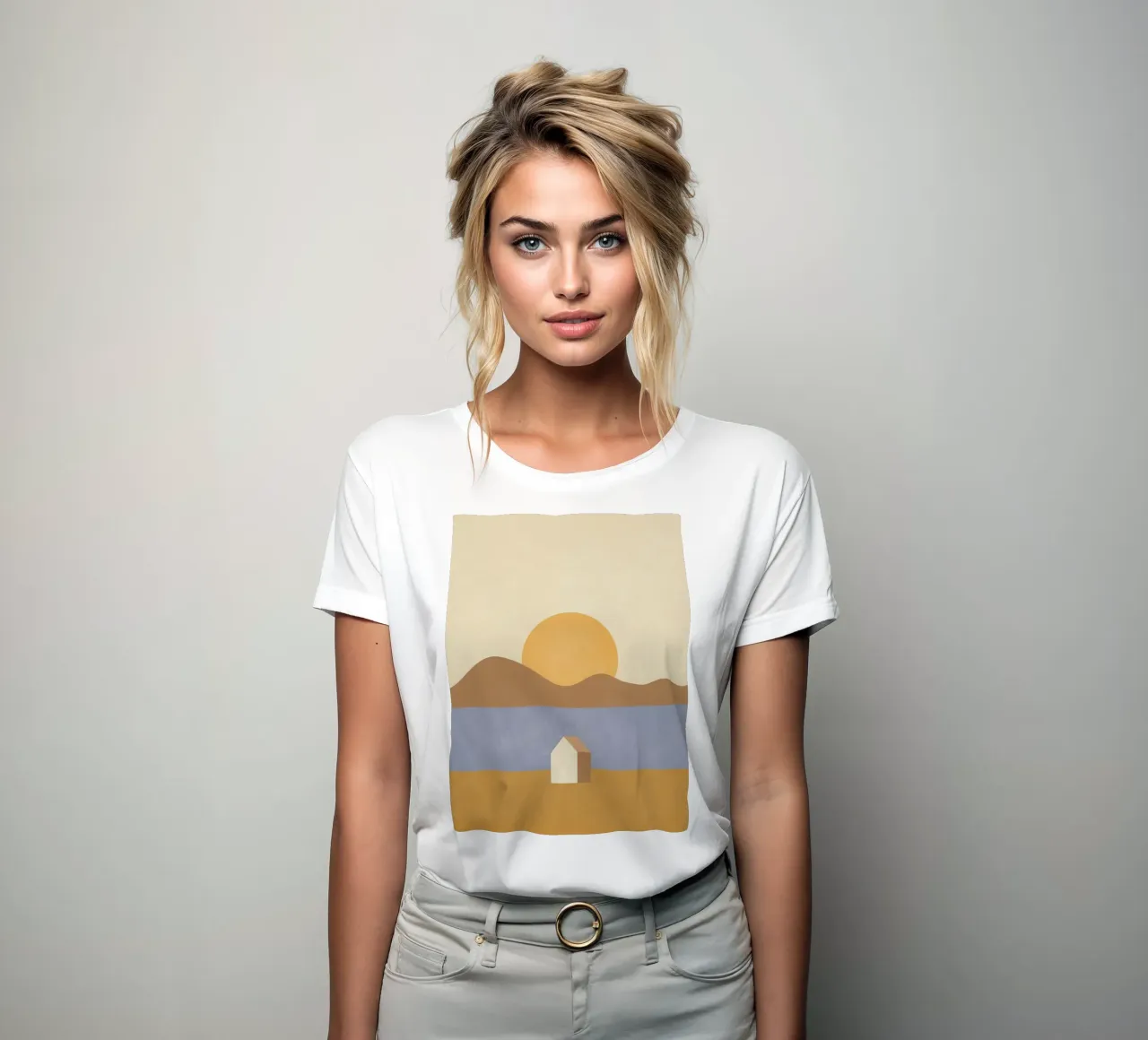 Tiny House #4 women's fitted t-shirt by Alisa Galitsyna