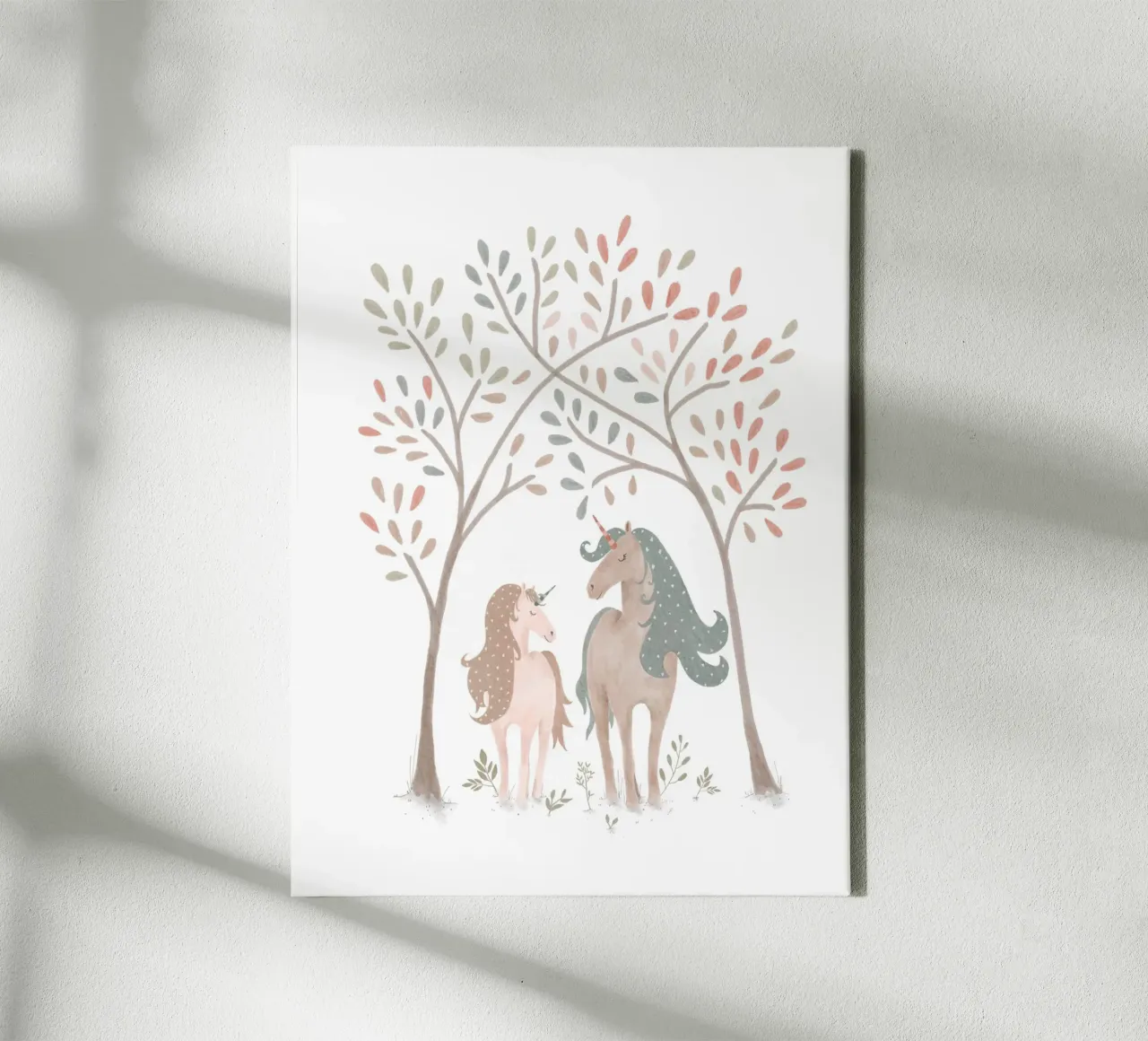 Enchanted Forest Unicorns - Whimsical Fantasy Art Print canvas with Floater frame by Urchin Bay Art