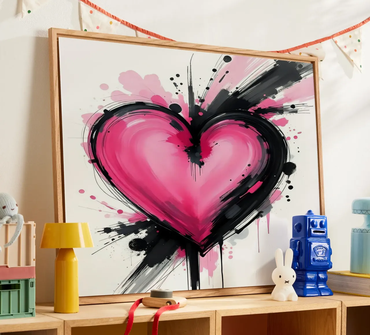 cuore_rosa_nero_4 plexiglass da Pink- und LoveArt by LK