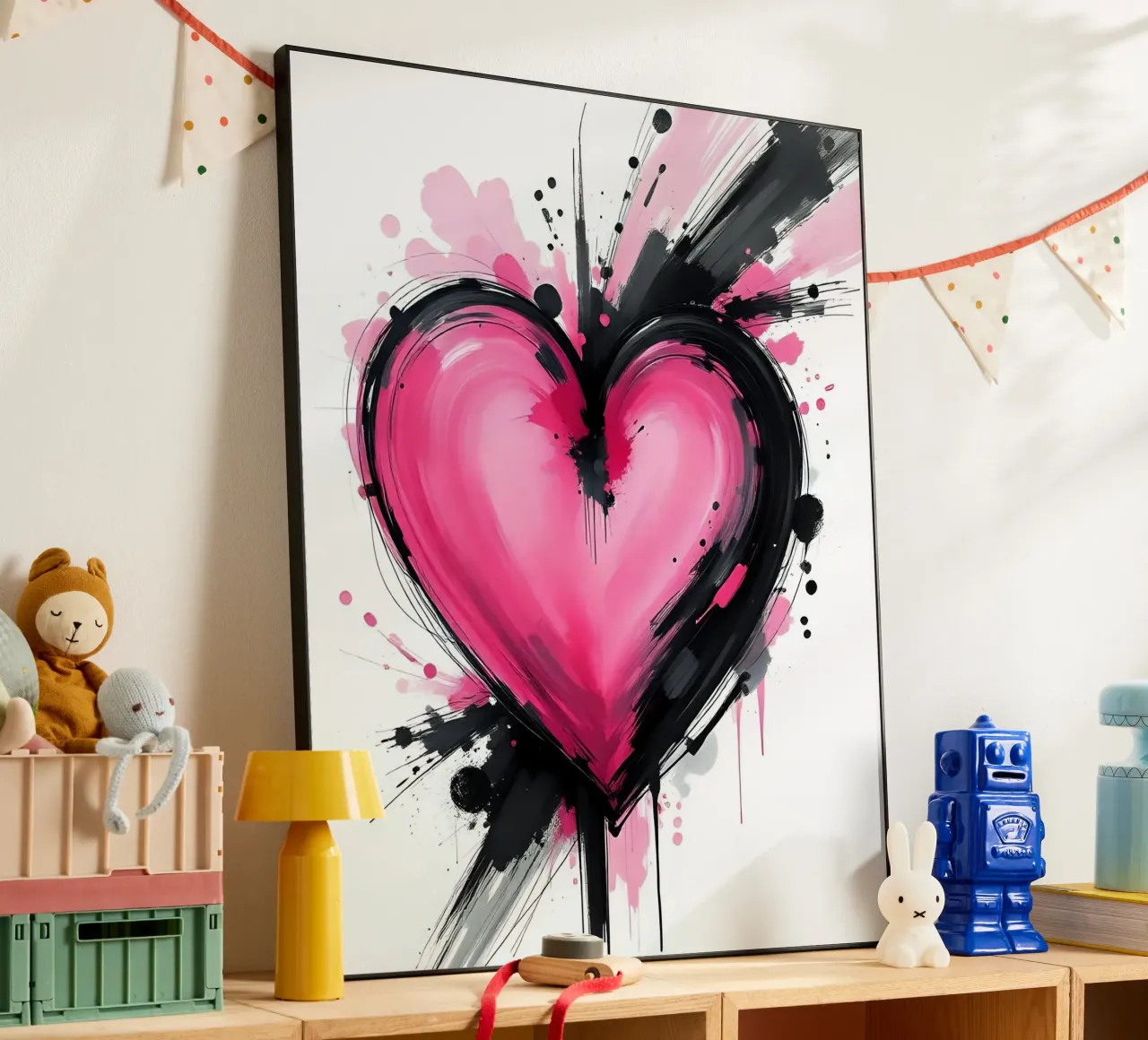 cuore_rosa_nero_4 alluminio dibond da Pink- und LoveArt by LK