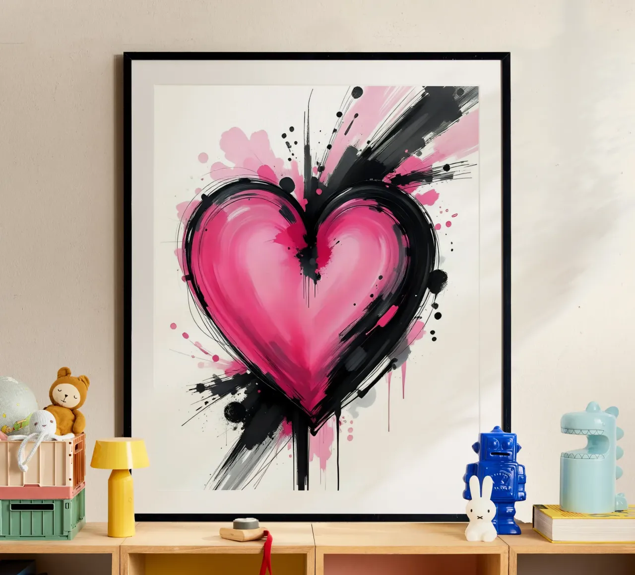 cuore_rosa_nero_4 carta hahnemühle da Pink- und LoveArt by LK