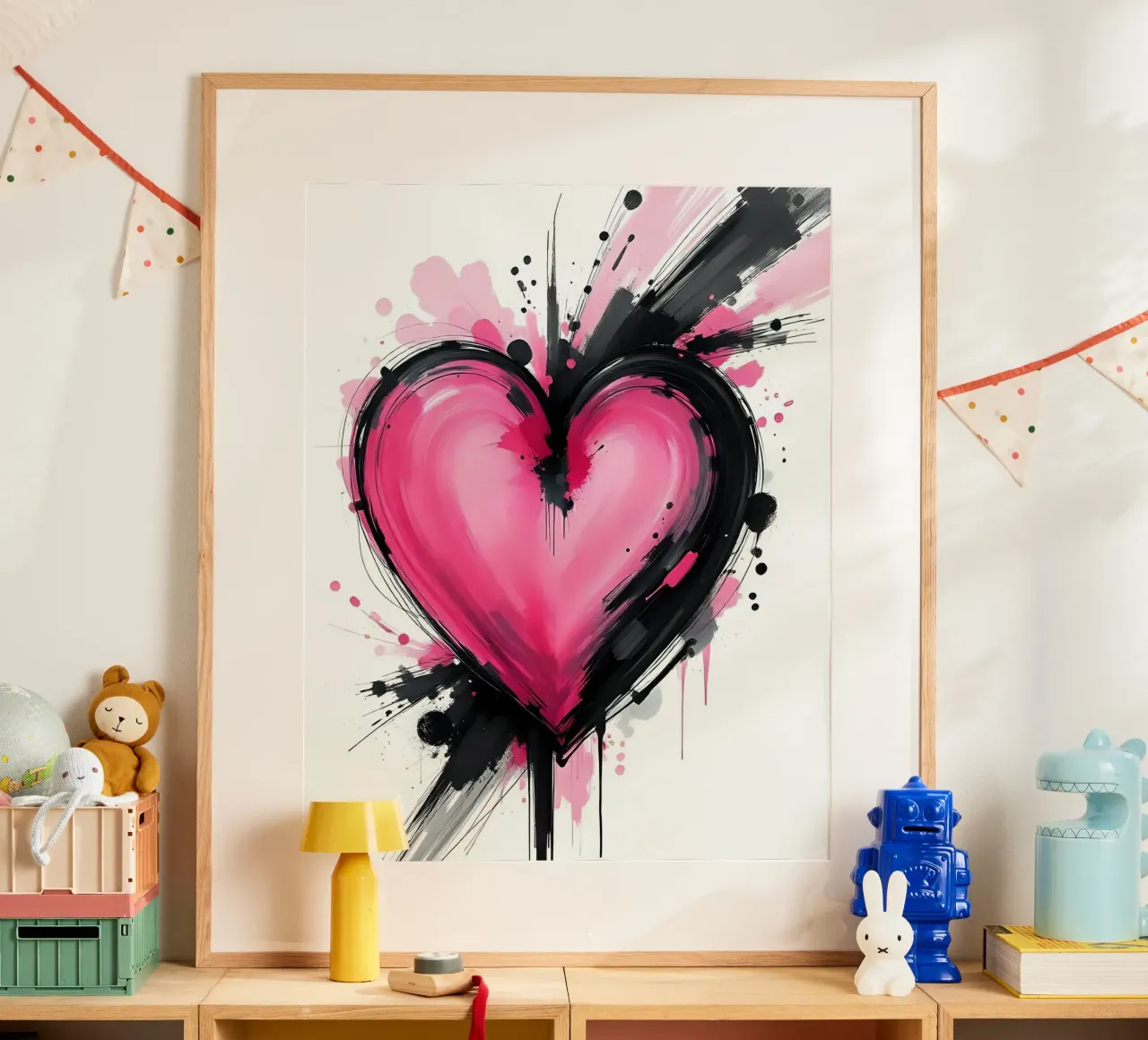 cuore_rosa_nero_4 poster da Pink- und LoveArt by LK