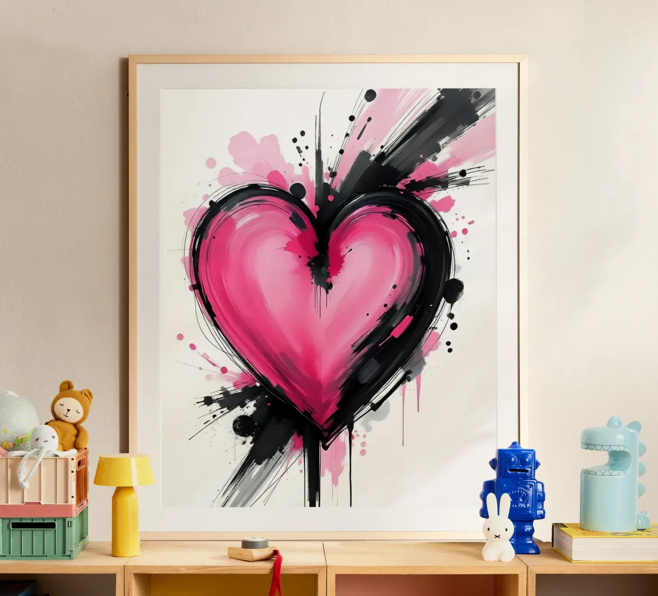 cuore_rosa_nero_4 carta hahnemühle da Pink- und LoveArt by LK