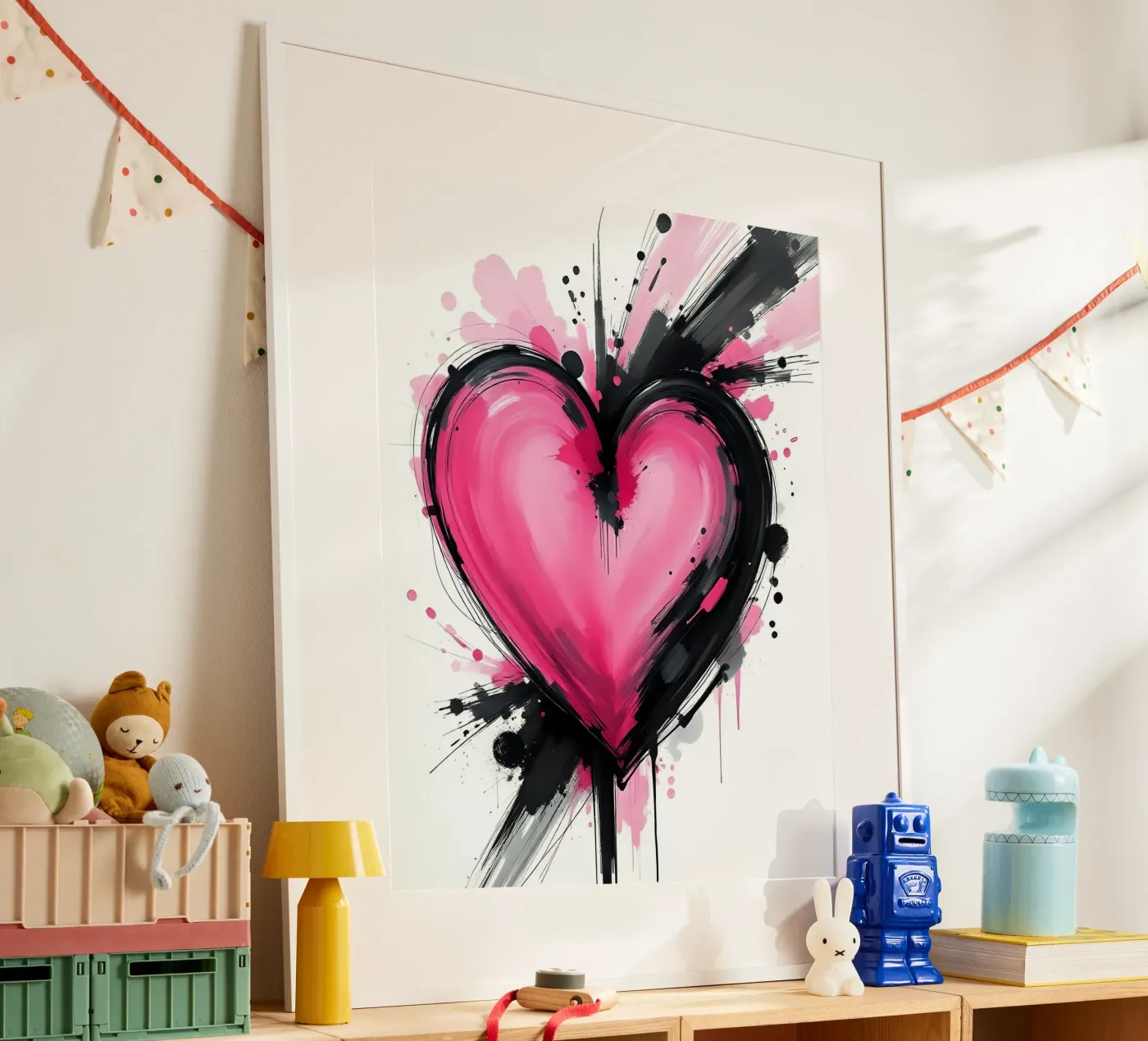 heart_pink_black_4 poster da Pink- und LoveArt by LK