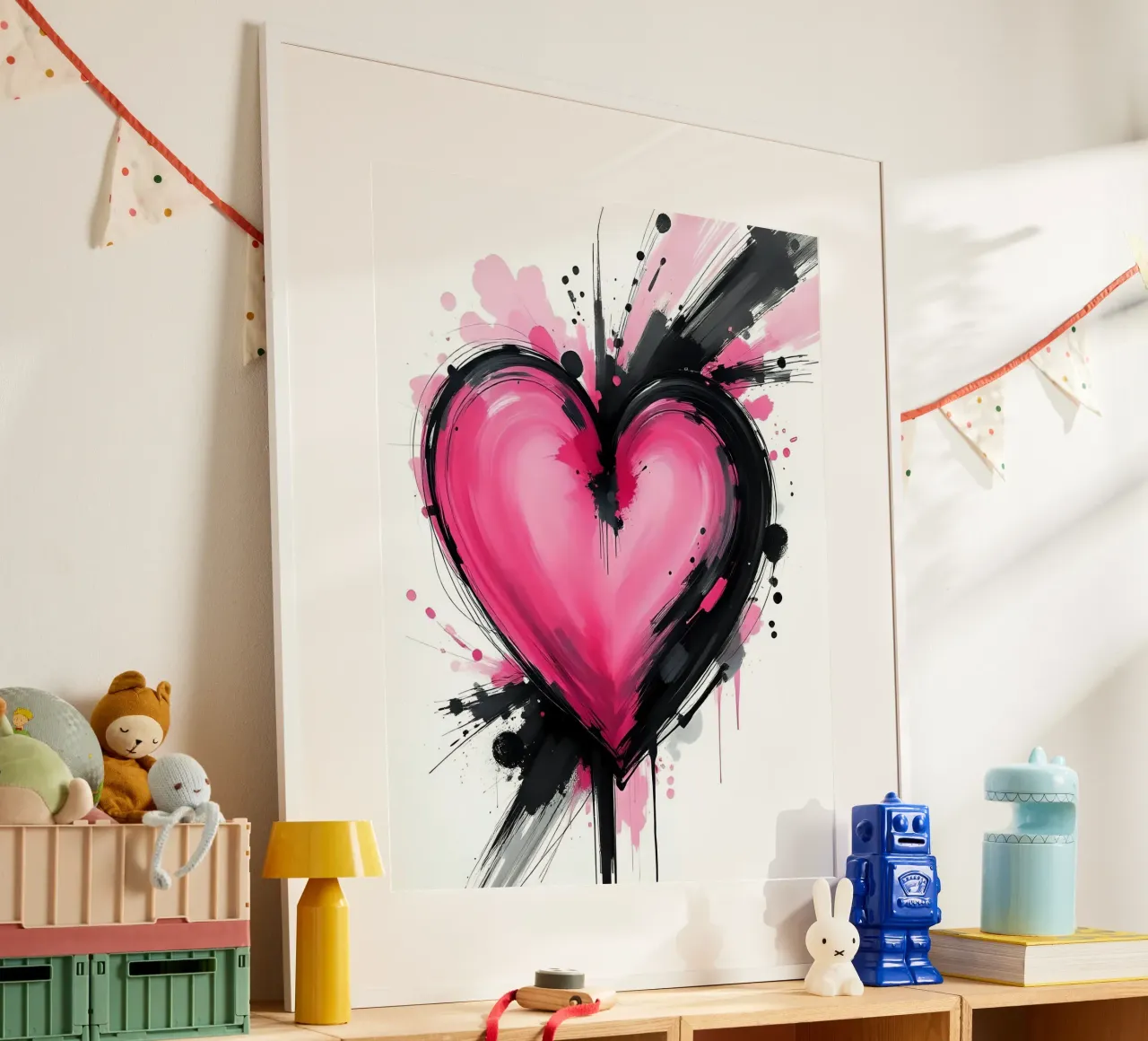 cuore_rosa_nero_4 poster da Pink- und LoveArt by LK