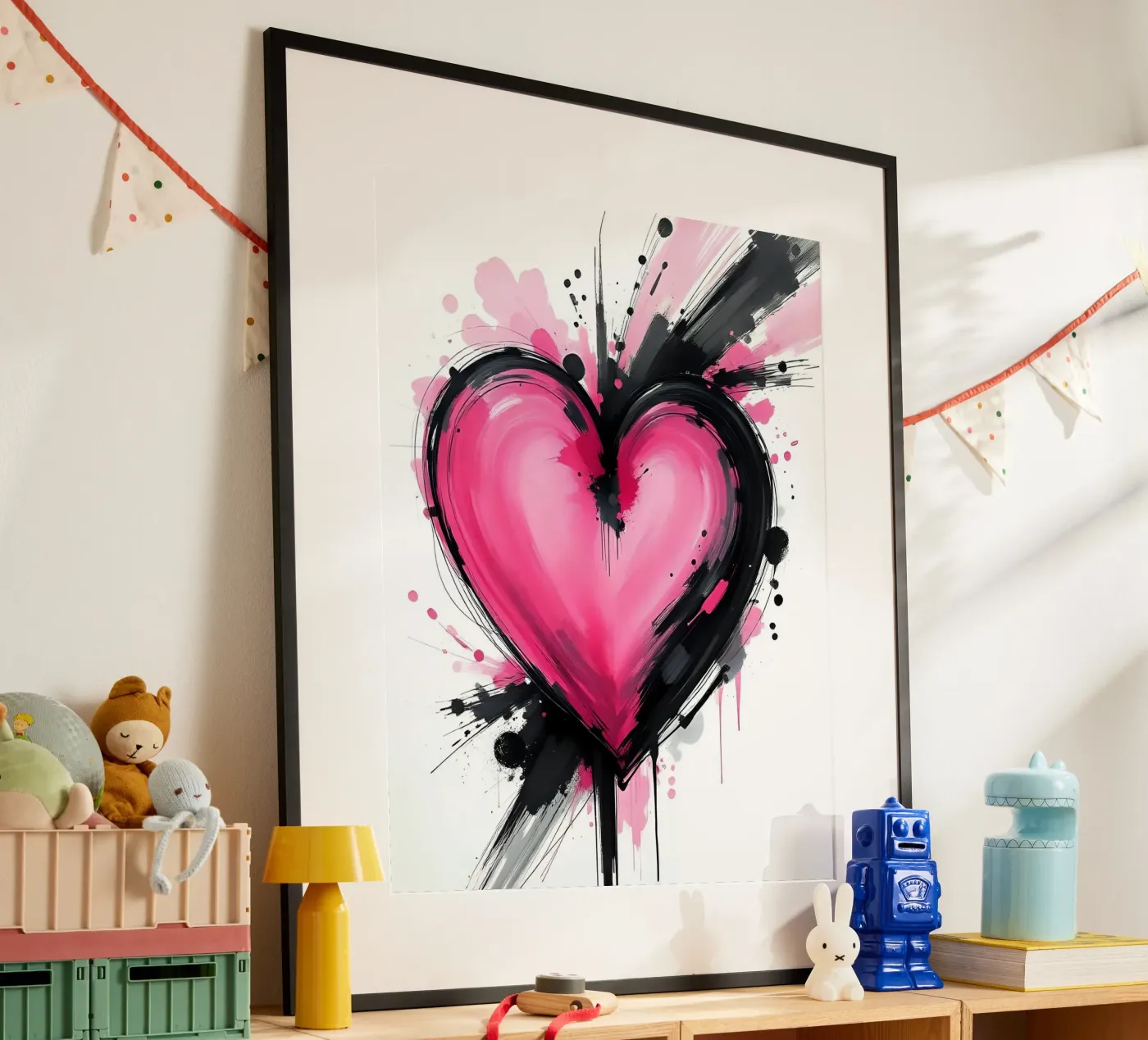 heart_pink_black_4 poster da Pink- und LoveArt by LK