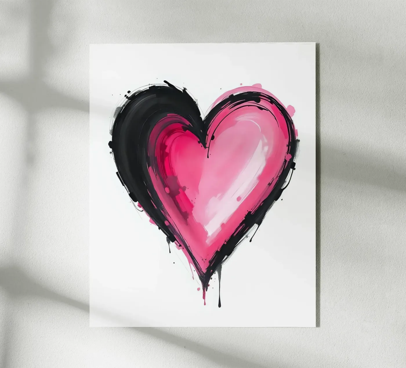 heart_pink_black_5 acrylic glass by Pink- und LoveArt by LK