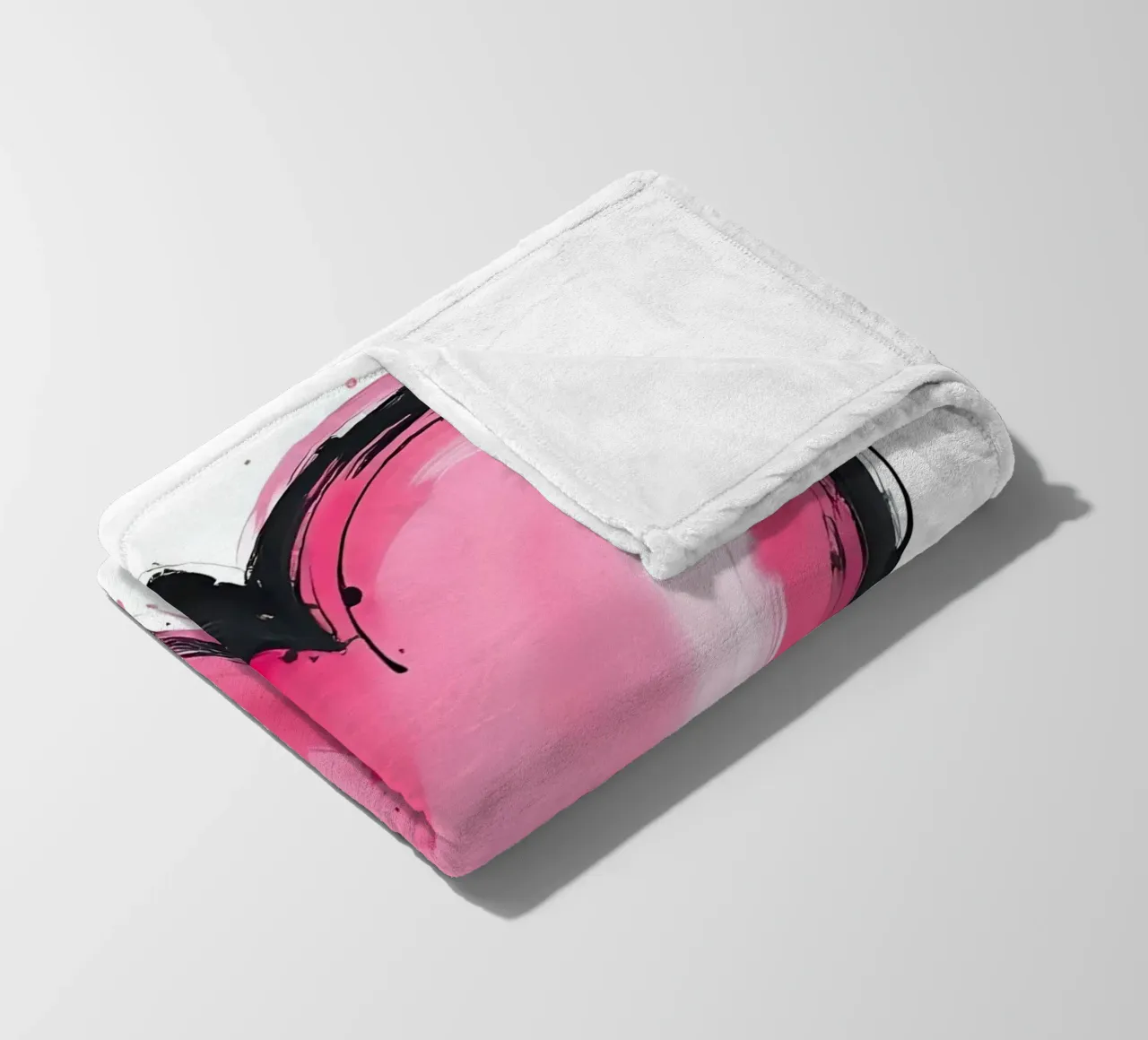 cuore_rosa_nero_5 coperta in pile da Pink- und LoveArt by LK