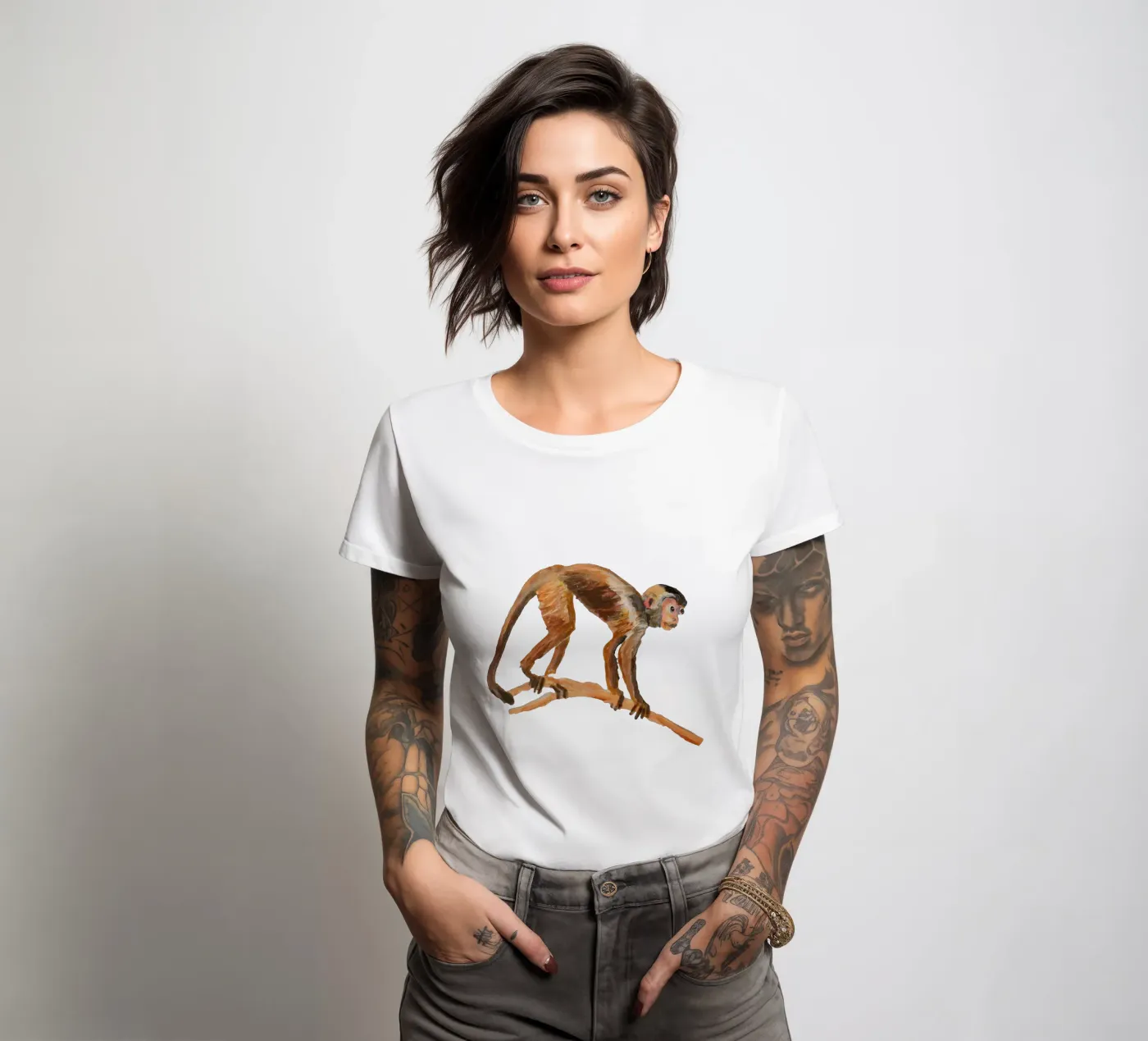 Monkey t-shirt da donna da Femke Zwaan