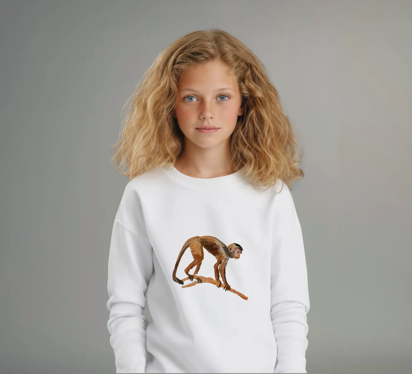 Monkey kinder sweatshirt van Femke Zwaan