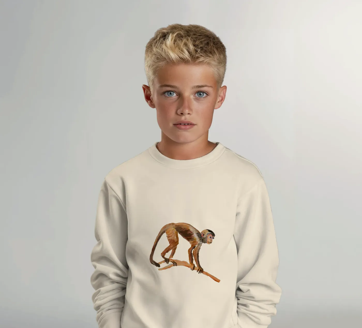 Monkey kinder sweatshirt van Femke Zwaan