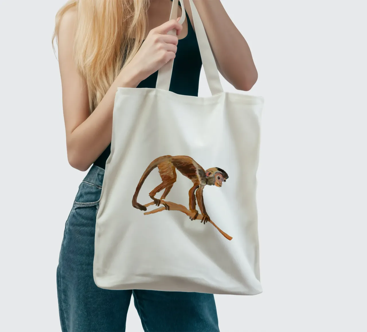 Monkey Jutebeutel von Femke Zwaan