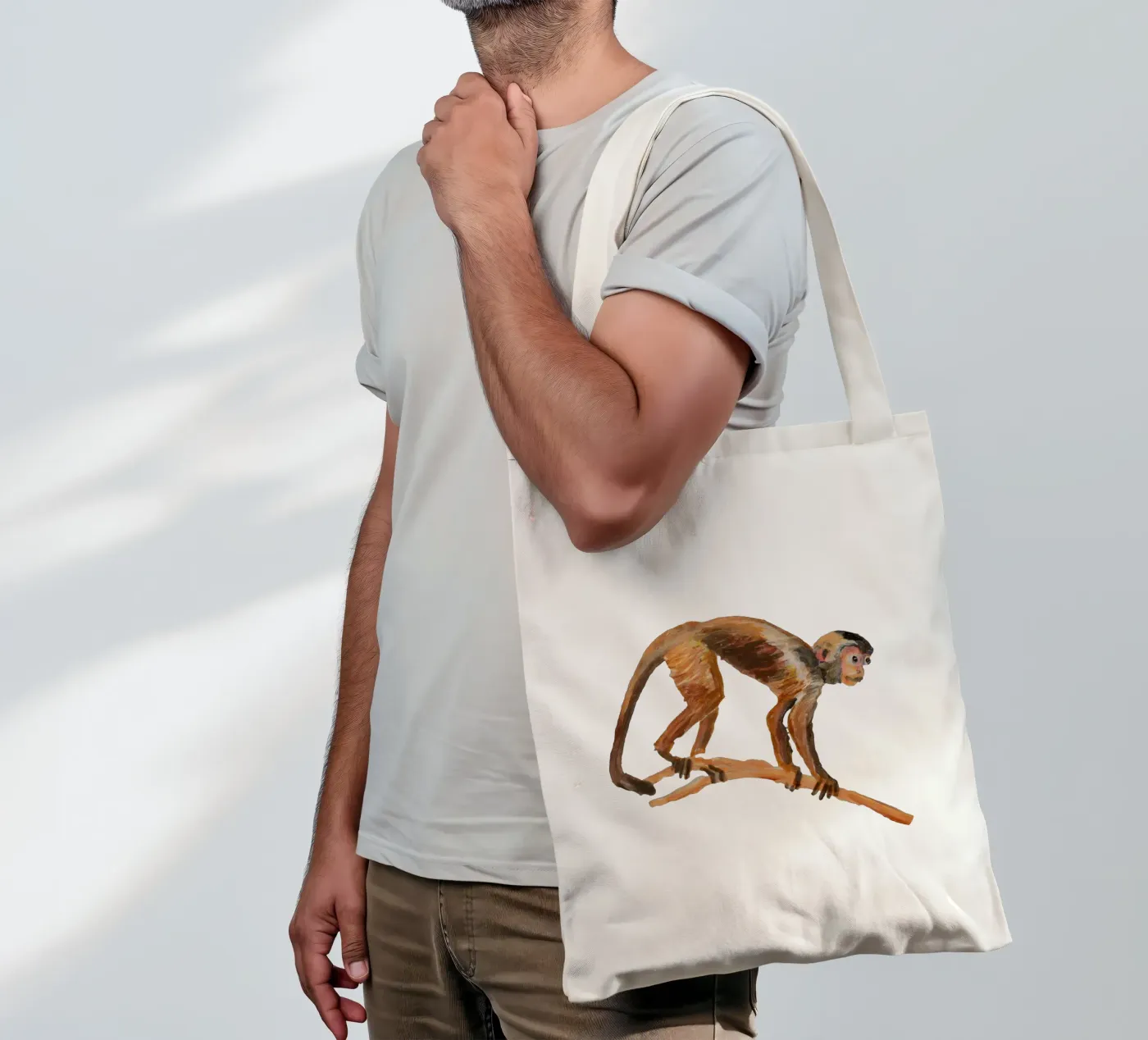 Monkey tote bag by Femke Zwaan