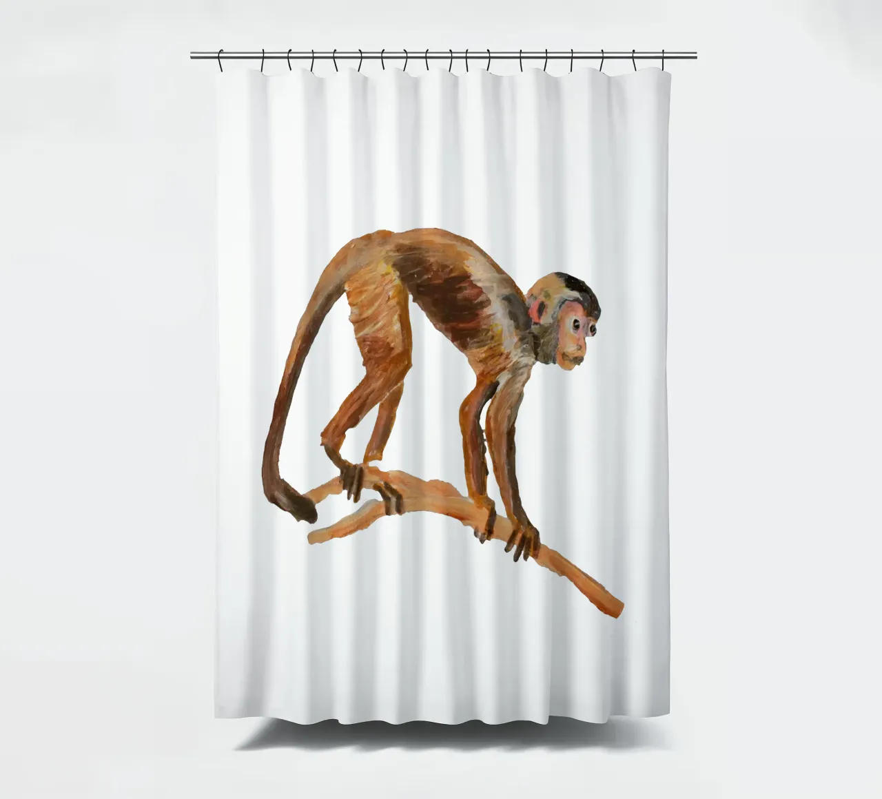 Monkey douchegordijn van Femke Zwaan