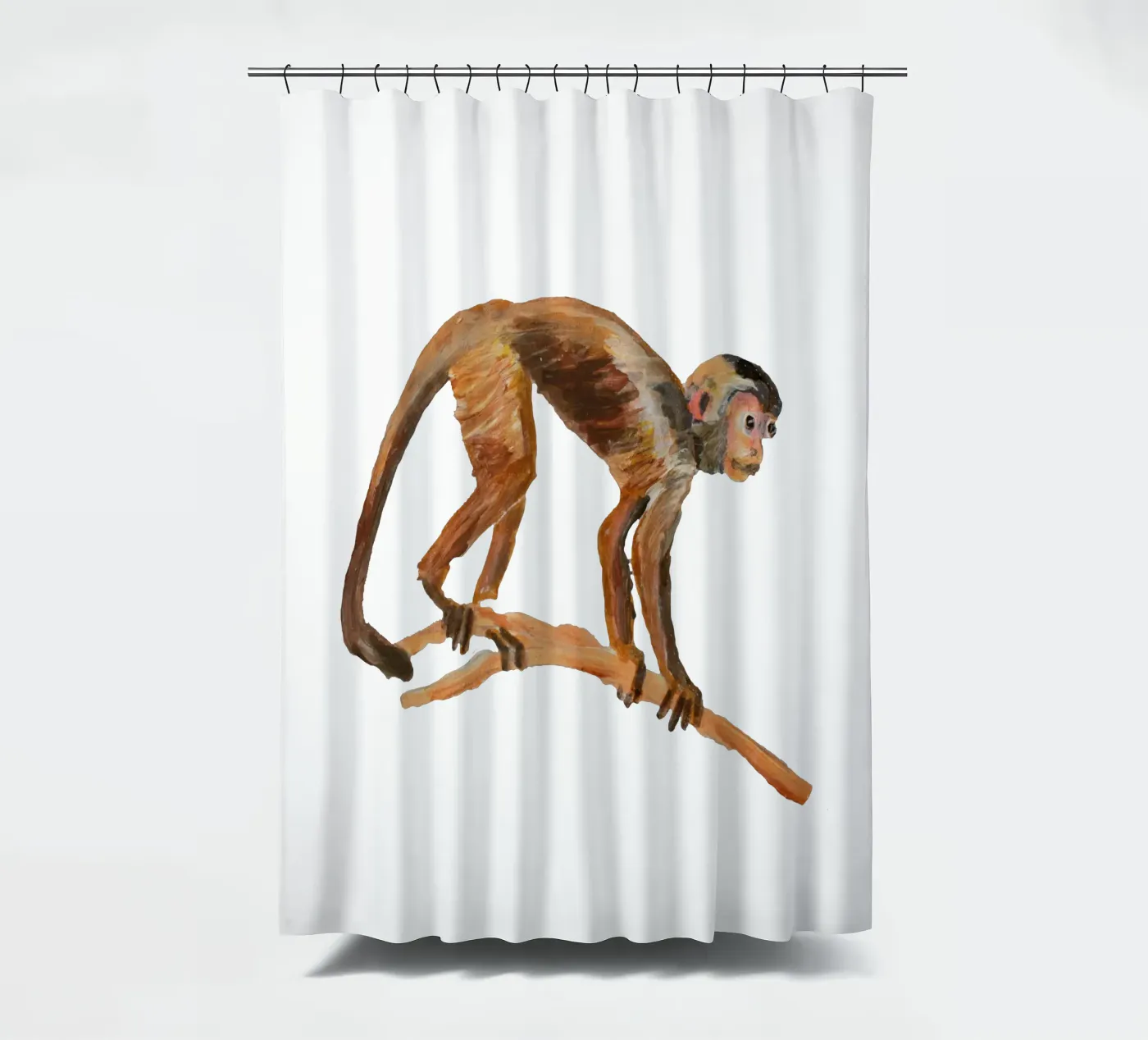 Monkey douchegordijn van Femke Zwaan