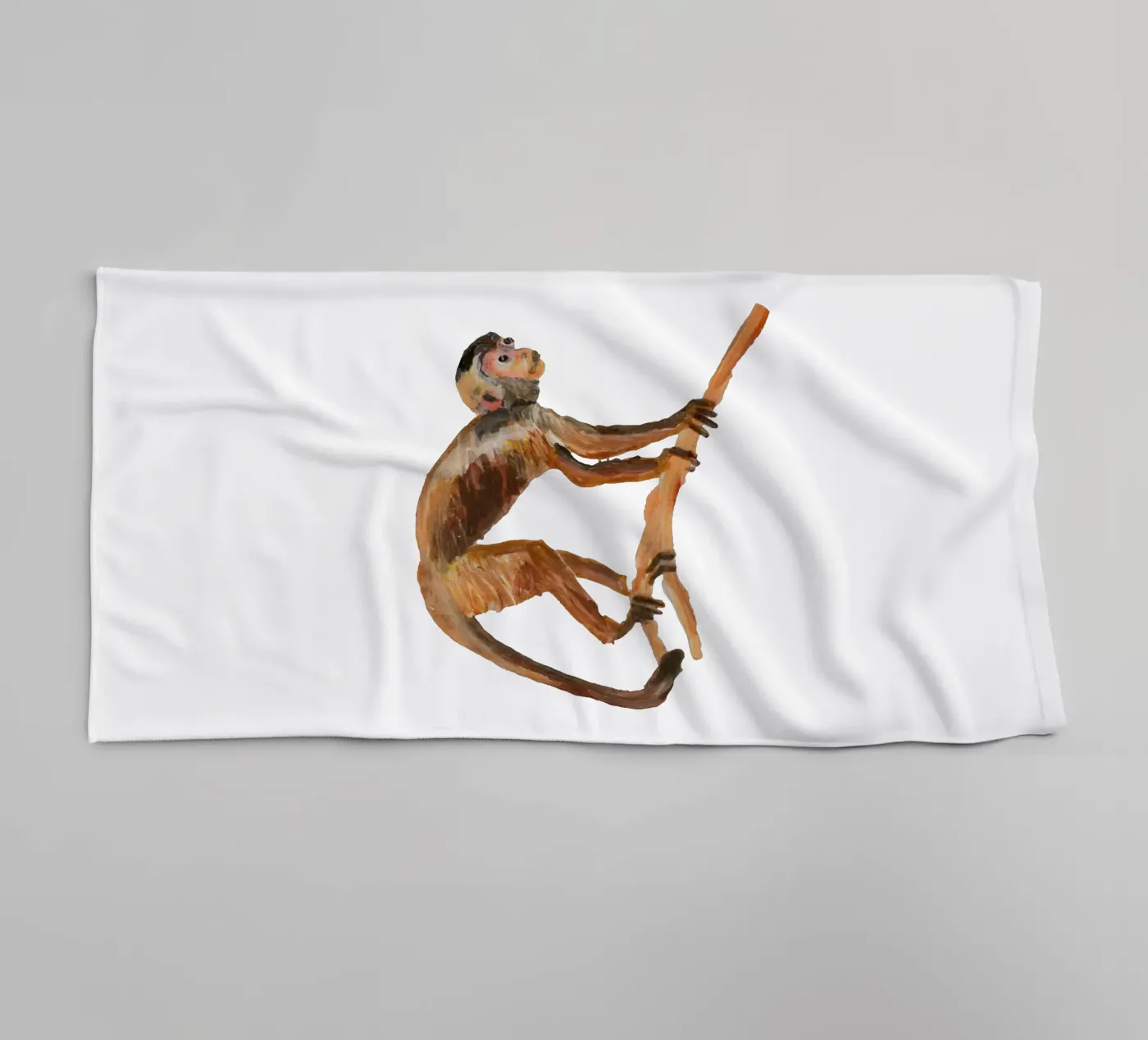 Monkey badhanddoek van Femke Zwaan