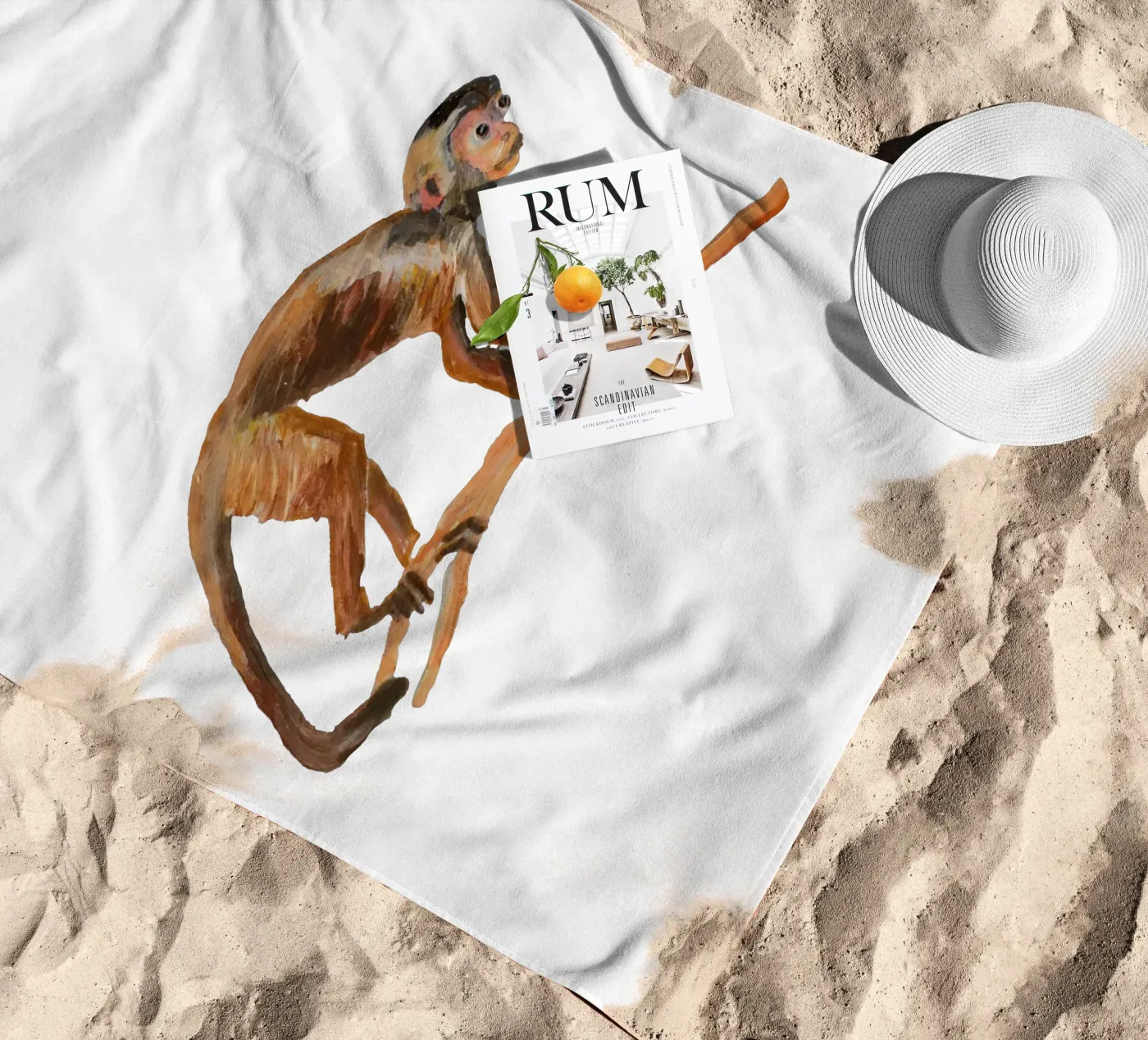 Monkey Strandtuch von Femke Zwaan