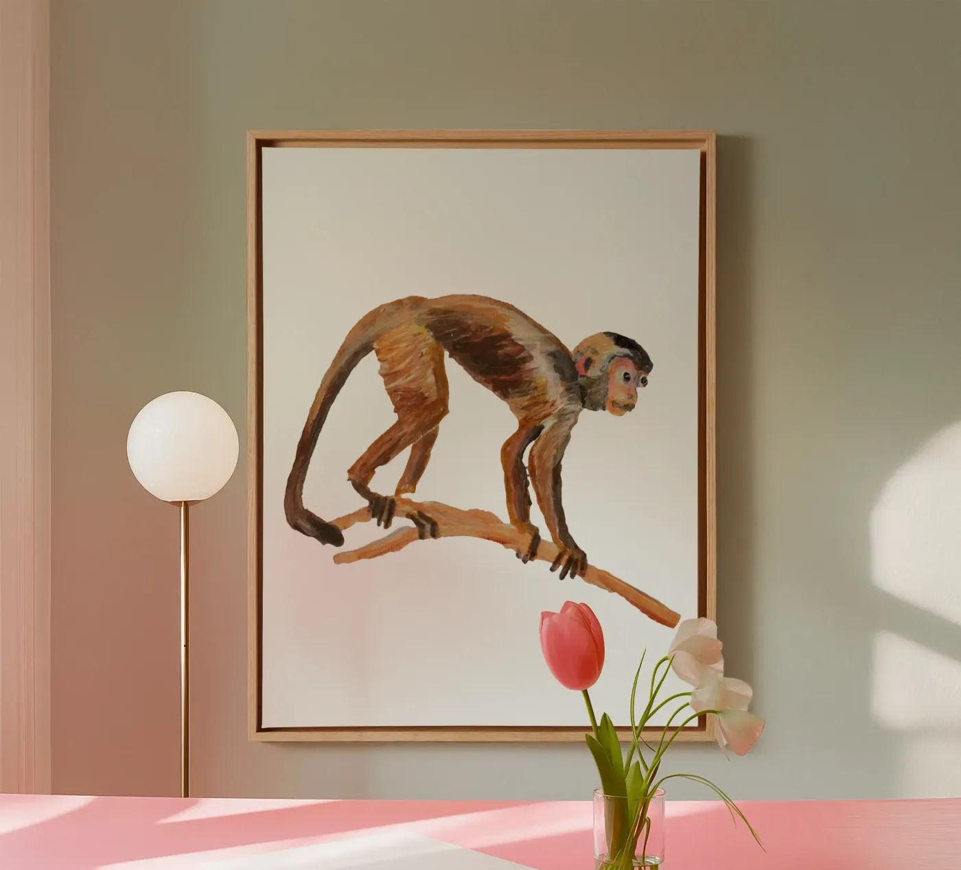 Monkey Leinwand von Femke Zwaan