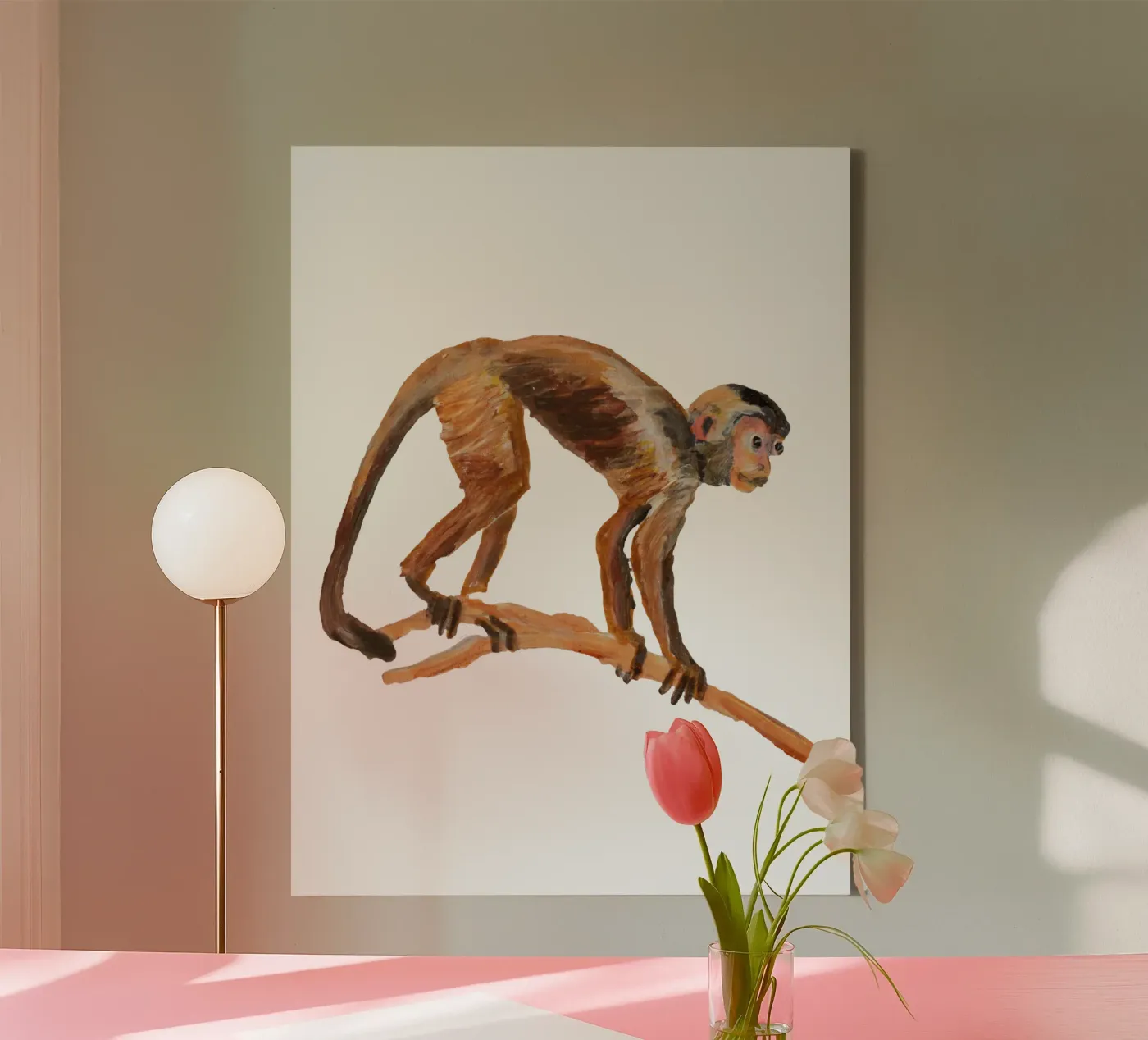 Monkey Leinwand von Femke Zwaan