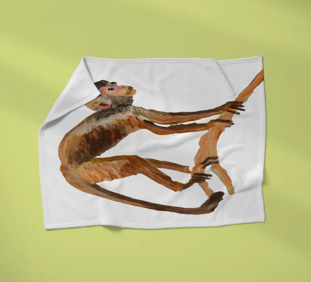 Monkey fleecedeken van Femke Zwaan