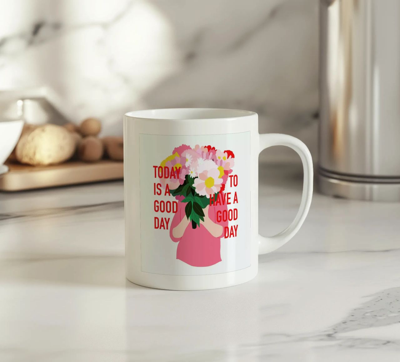 Today Is a Good Day tazza in ceramica da Céleste Wallaert