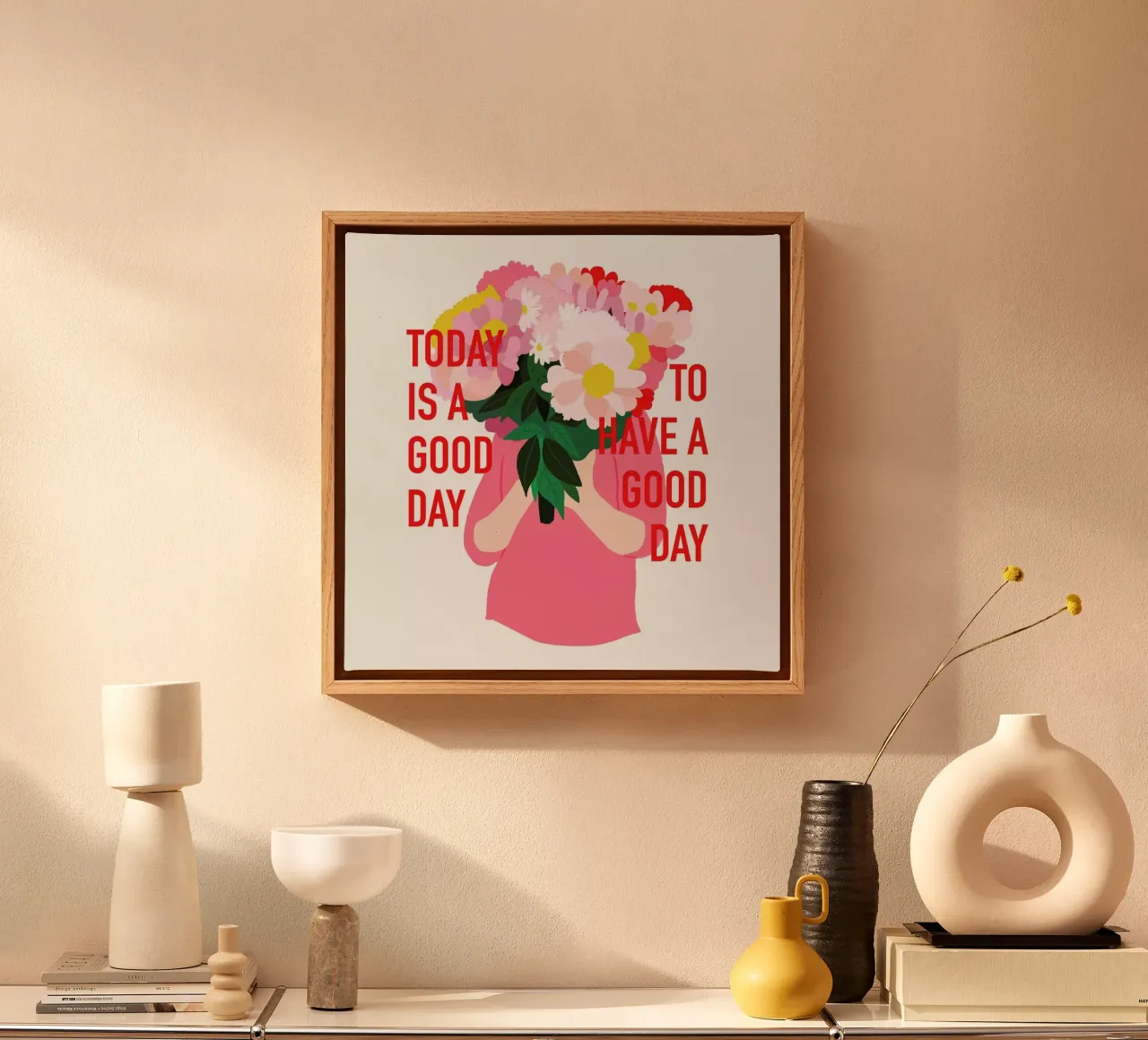 Today Is a Good Day tela con Cornice a cassetta da Céleste Wallaert