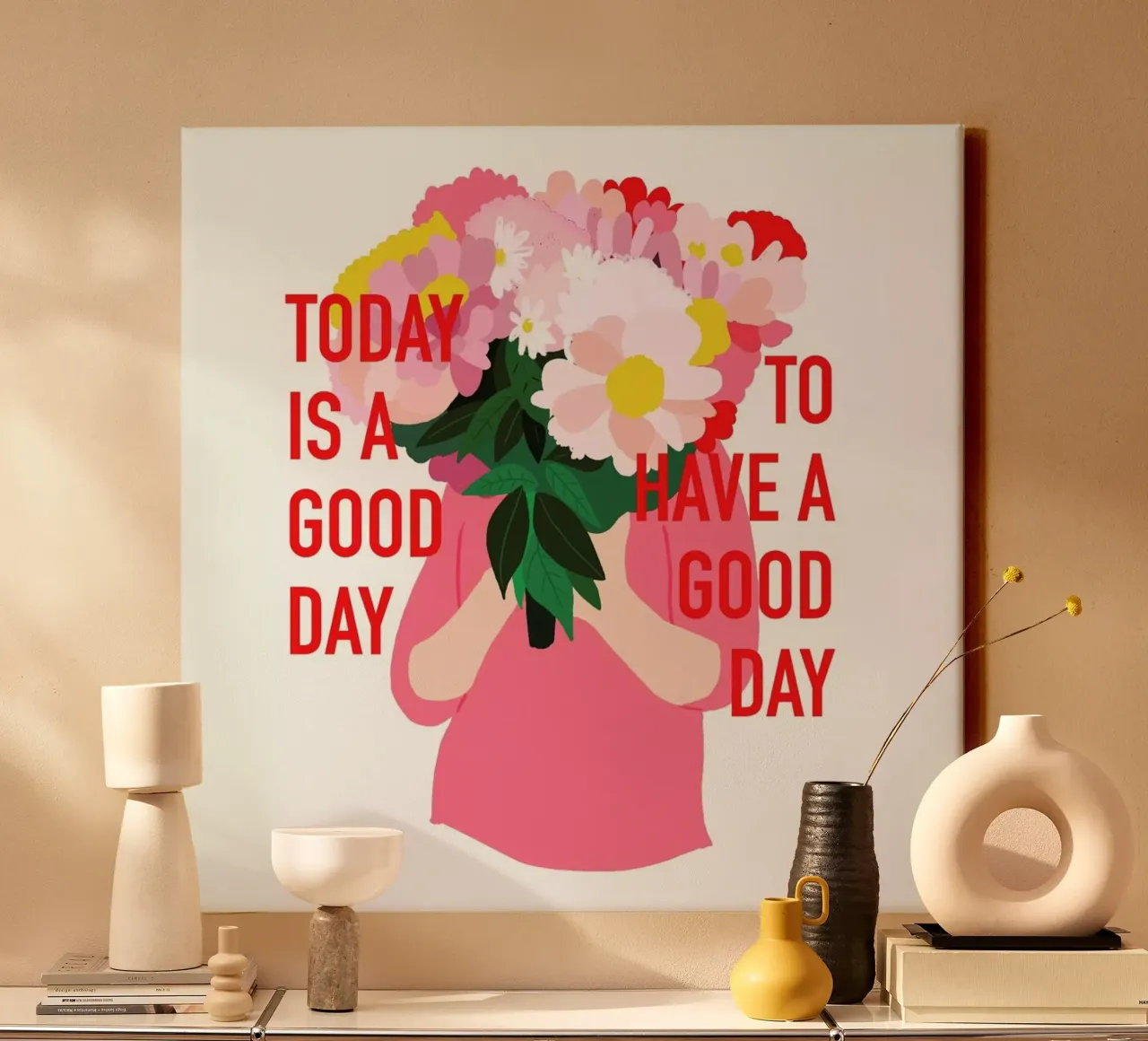 Today Is a Good Day tela con Cornice a cassetta da Céleste Wallaert