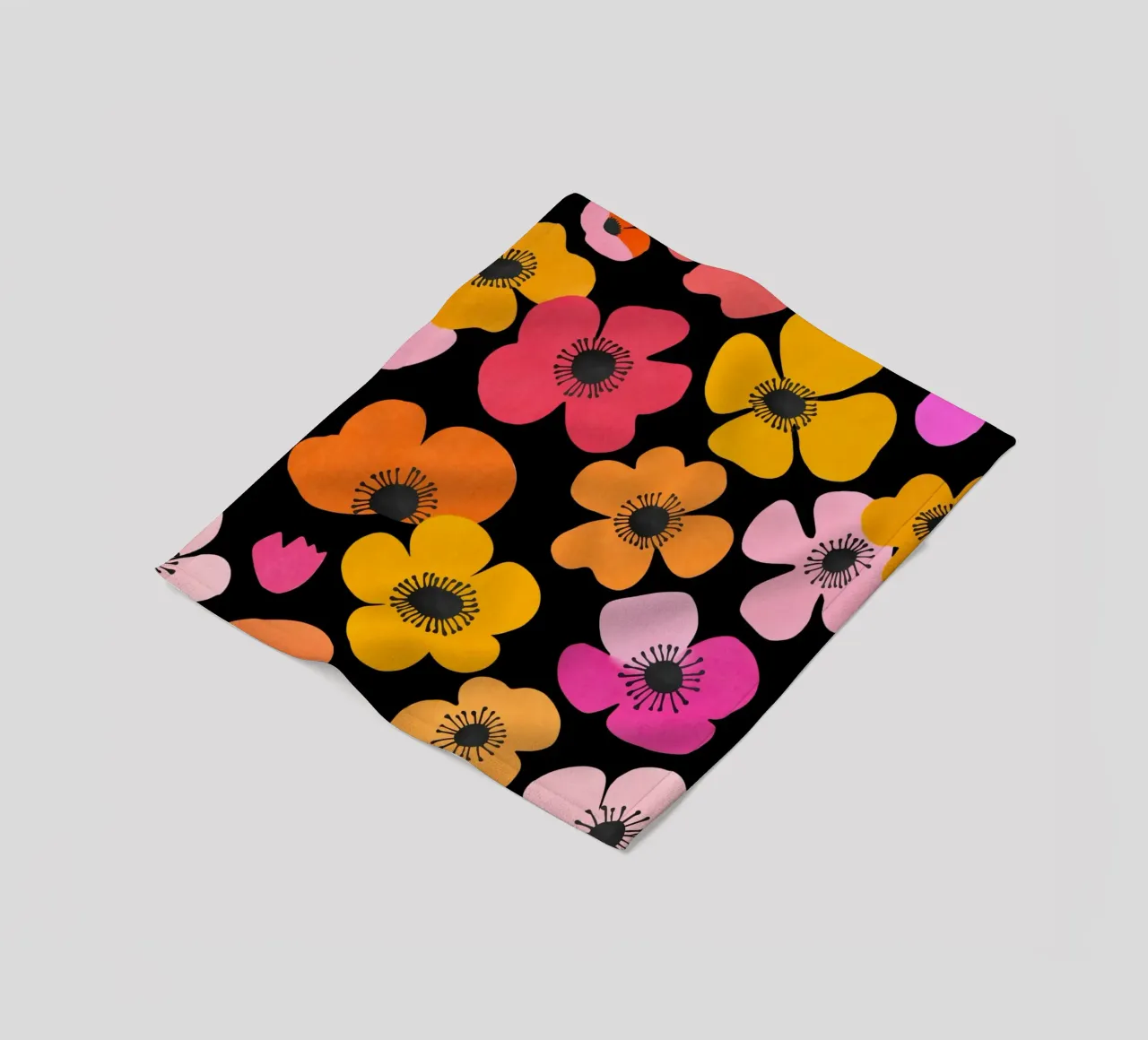 Midcentury Playful Botanica Bold Multicolor Retro Flowers Bl fleece blanket by Andrea Haase Modern Home