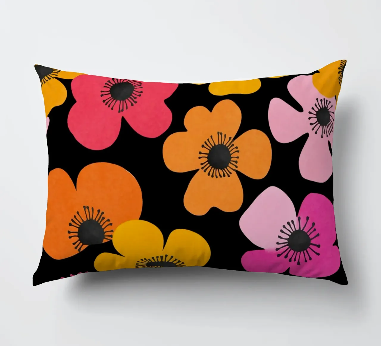 Midcentury Playful Botanica Bold Multicolor Retro Flowers Bl cuscino da Andrea Haase Modern Home