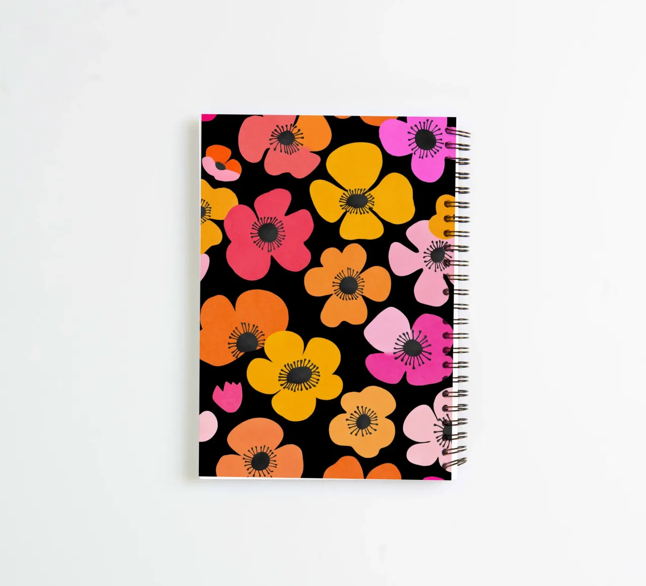 Midcentury Playful Botanica Bold Multicolor Retro Flowers Bl spiral notebook by Andrea Haase Modern Home