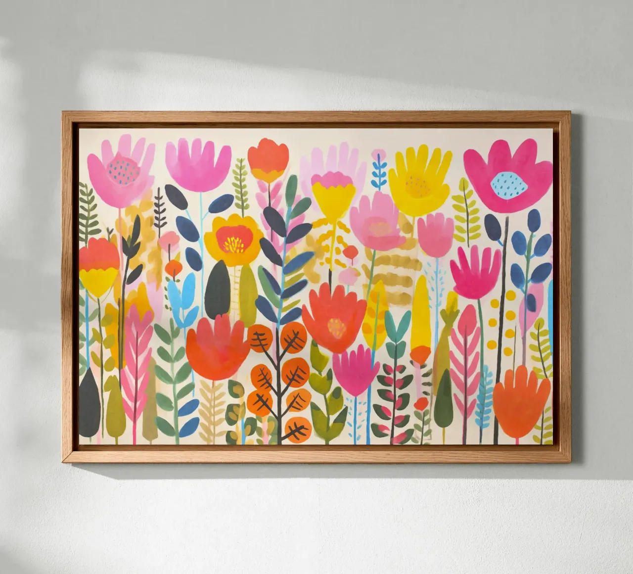 Groovy Spring Flower Meadow canvas with Floater frame by Andrea Haase Modern Home