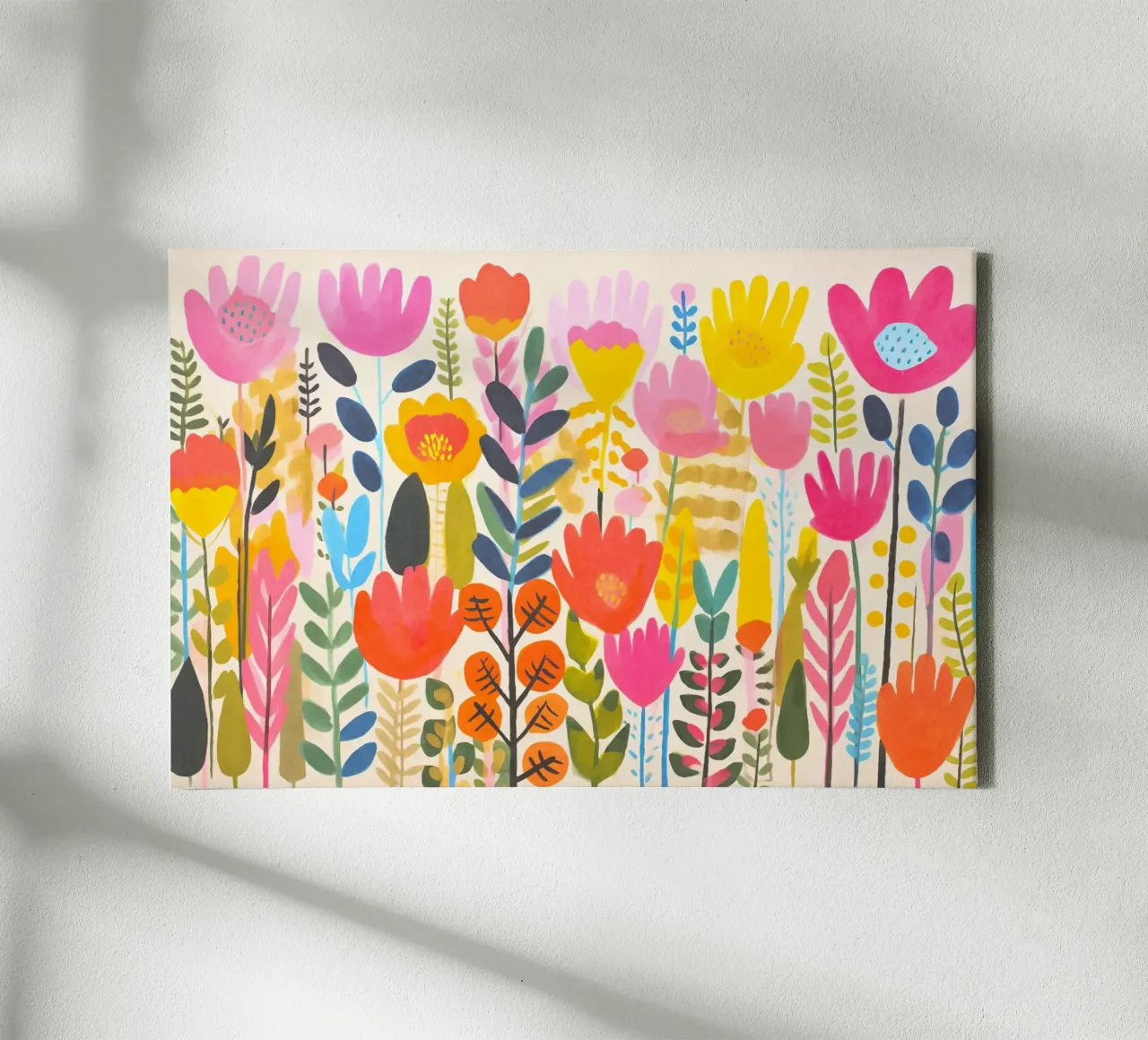 Groovy Spring Flower Meadow canvas with Floater frame by Andrea Haase Modern Home