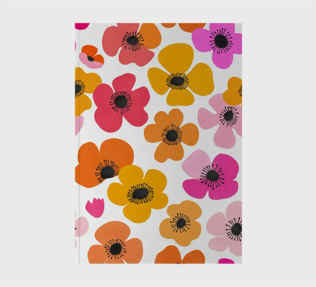 Midcentury Playful Botanical Bold Multicolor Retro Flowers notebook by Andrea Haase Modern Home