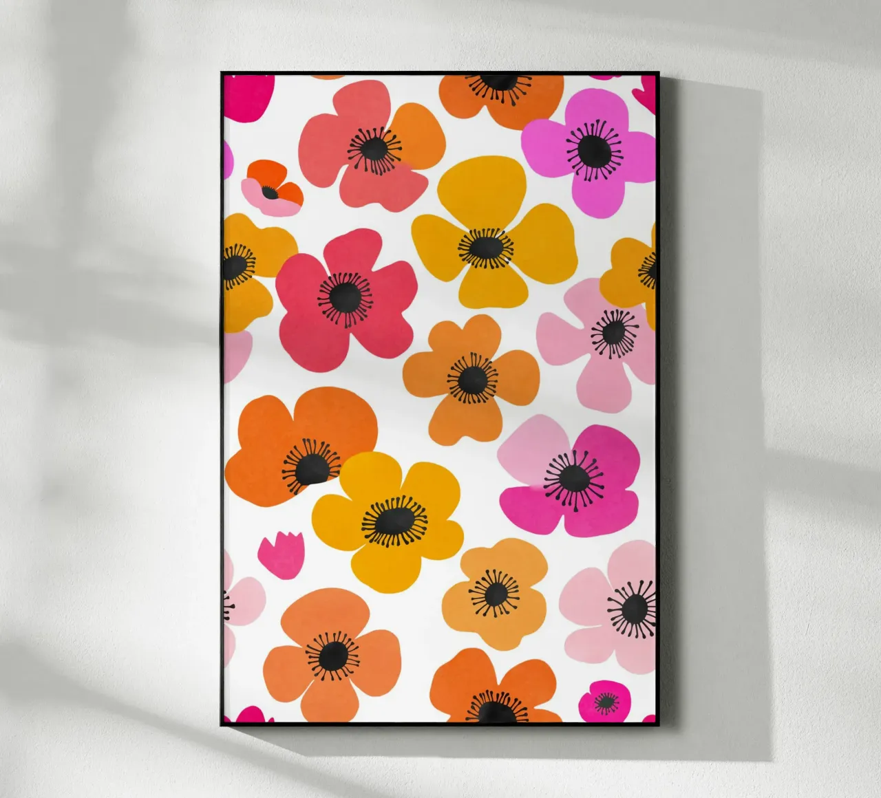 Mediados de siglo Juguetón Botánico Negrita Flores Retro Multicolor metacrilato de Andrea Haase Modern Home