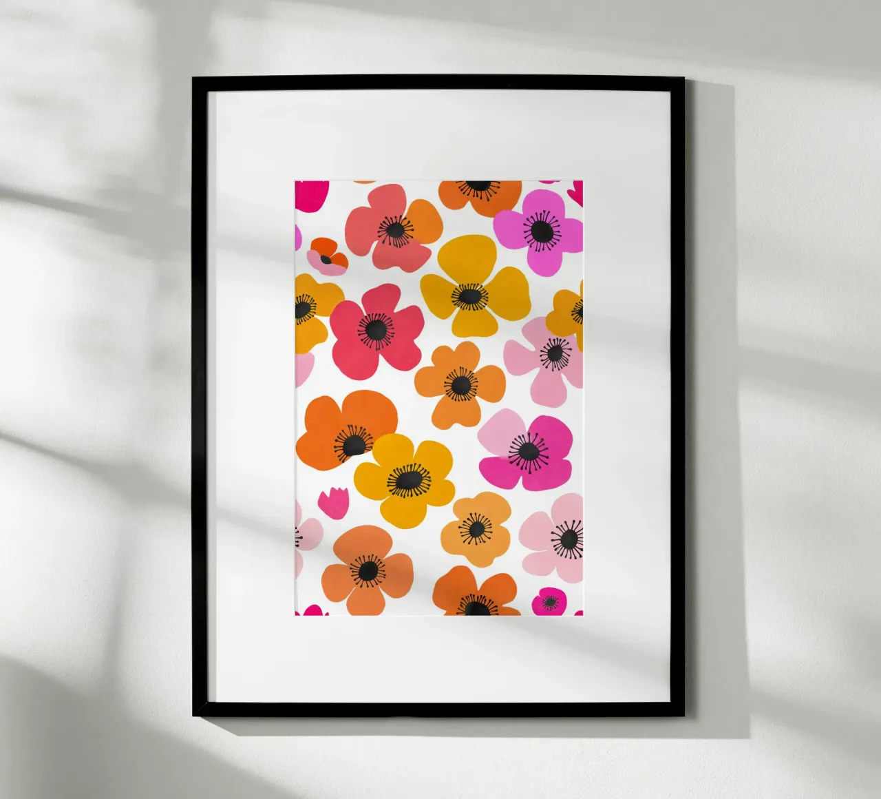 Mediados de siglo Juguetón Botánico Negrita Flores Retro Multicolor hahnemühle de Andrea Haase Modern Home