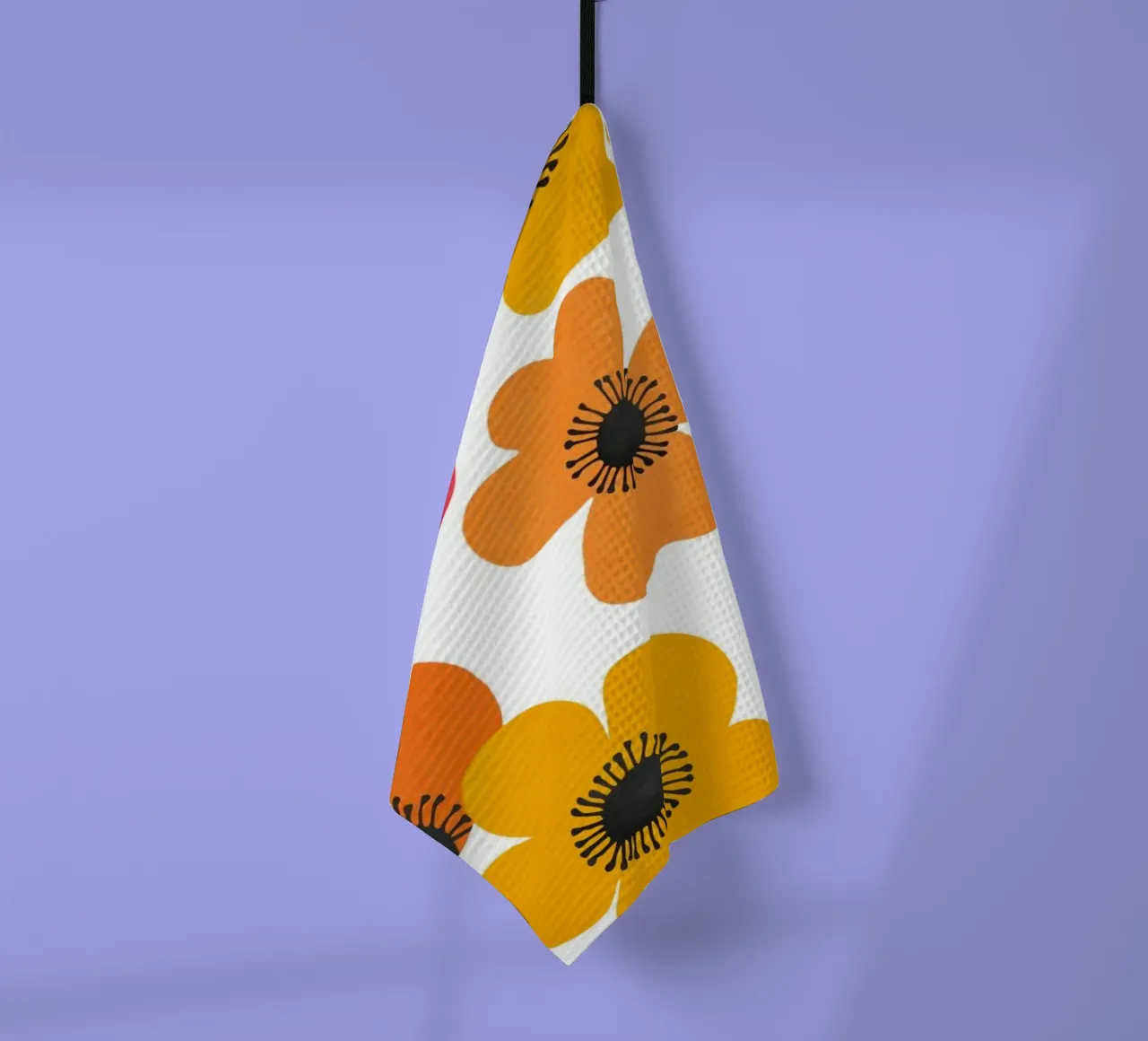 Midcentury Playful Botanical Bold Multicolor Retro Flowers torchon de Andrea Haase Modern Home