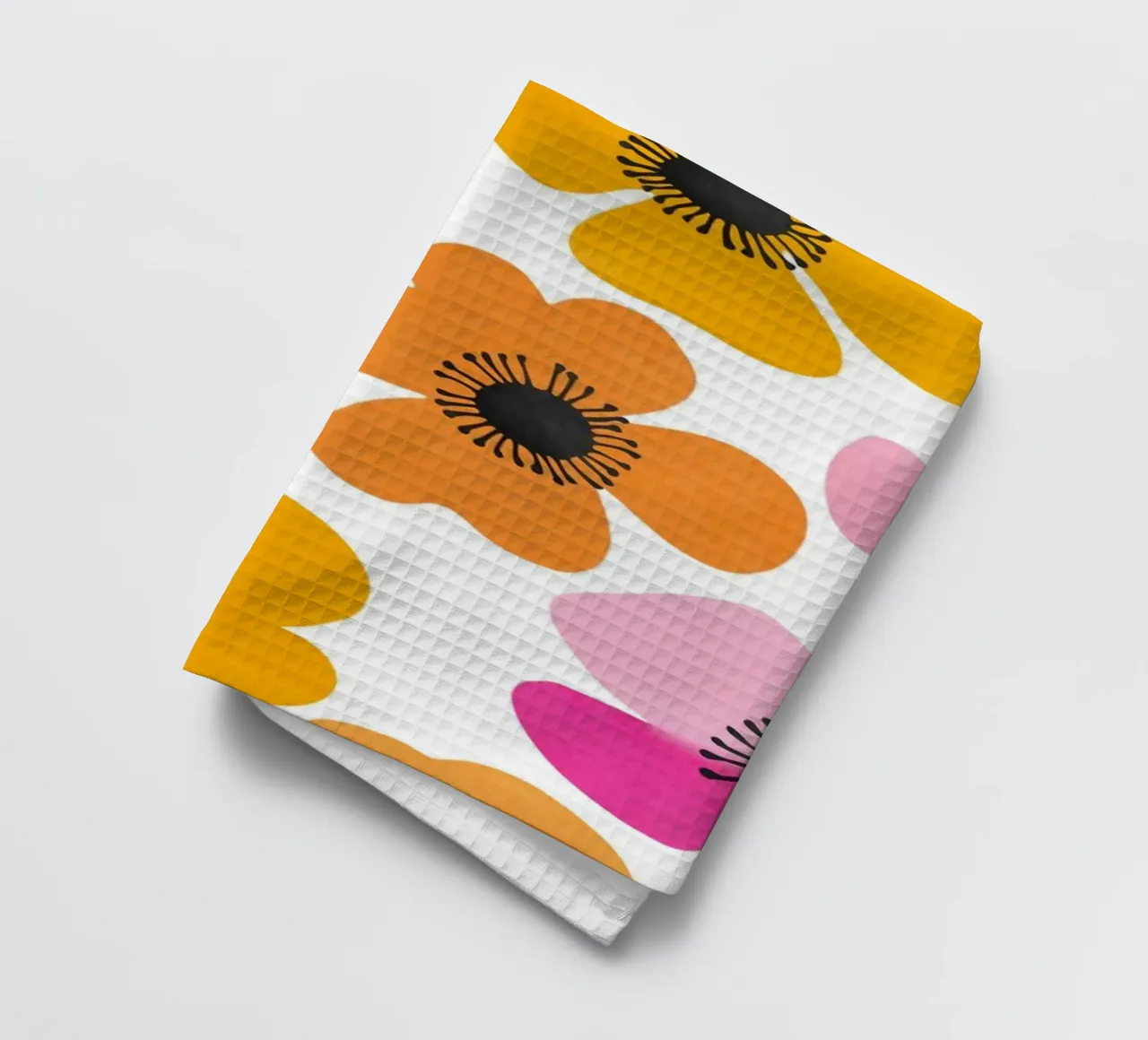 Midcentury Playful Botanical Bold Multicolor Retro Flowers torchon de Andrea Haase Modern Home