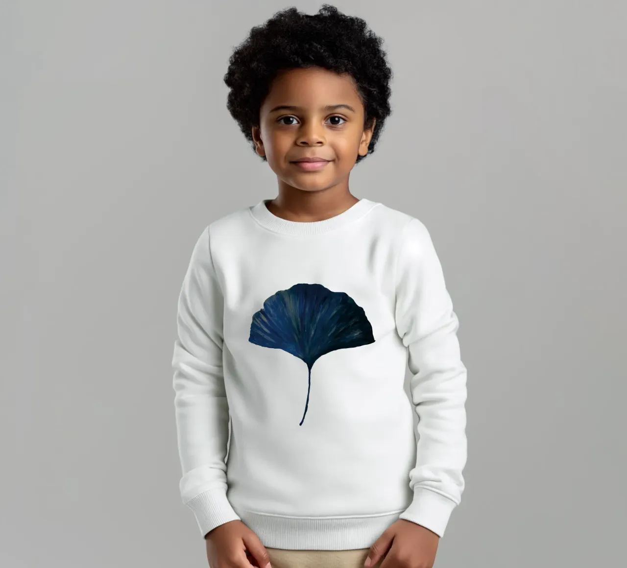 Ginkgo leave blue felpa bambino da Femke Zwaan