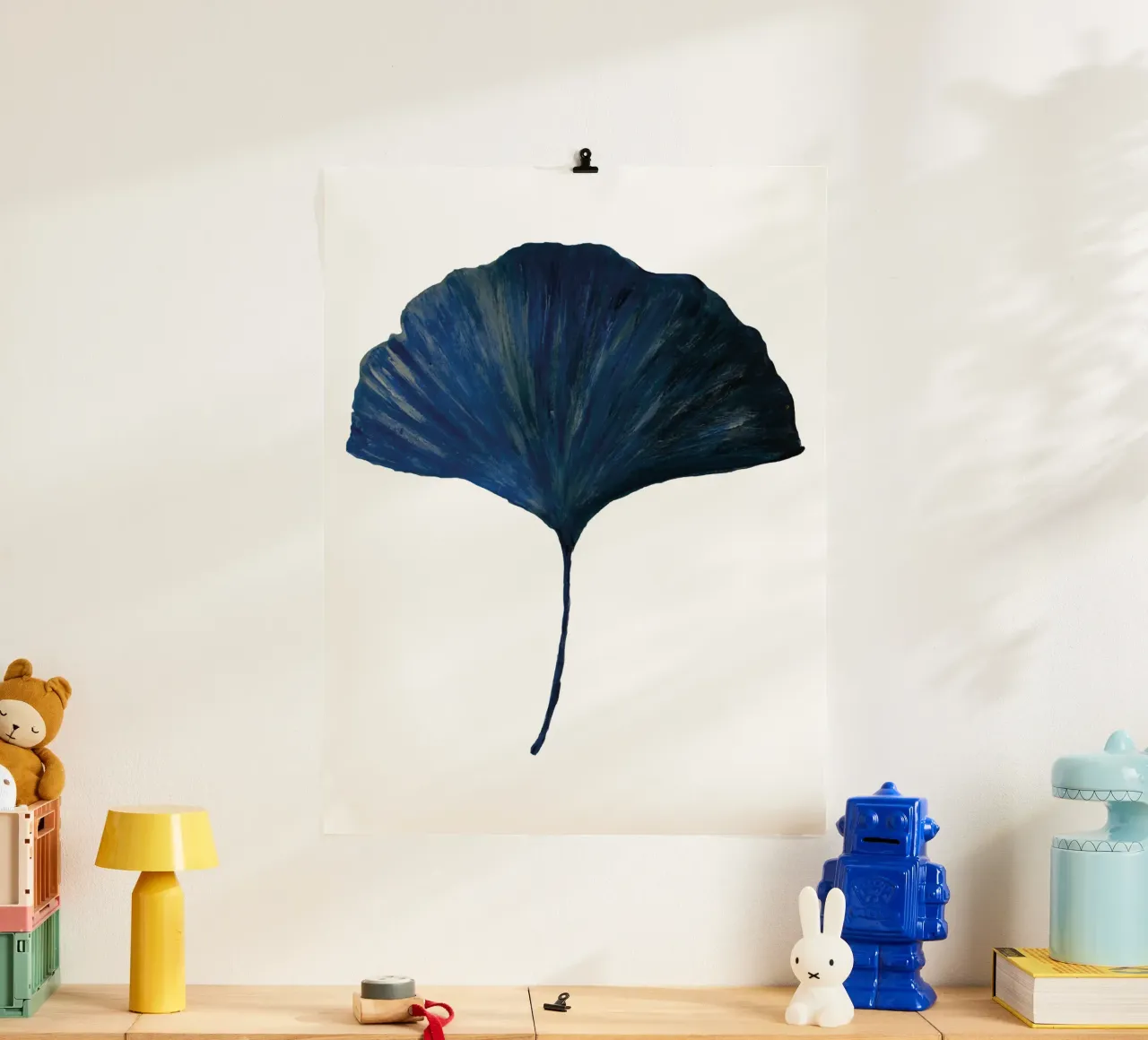 Ginkgo leave blue carta hahnemühle da Femke Zwaan